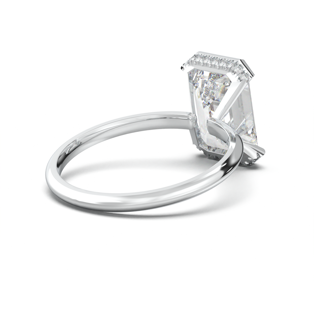 Emerald Hidden Halo Engagement Ring