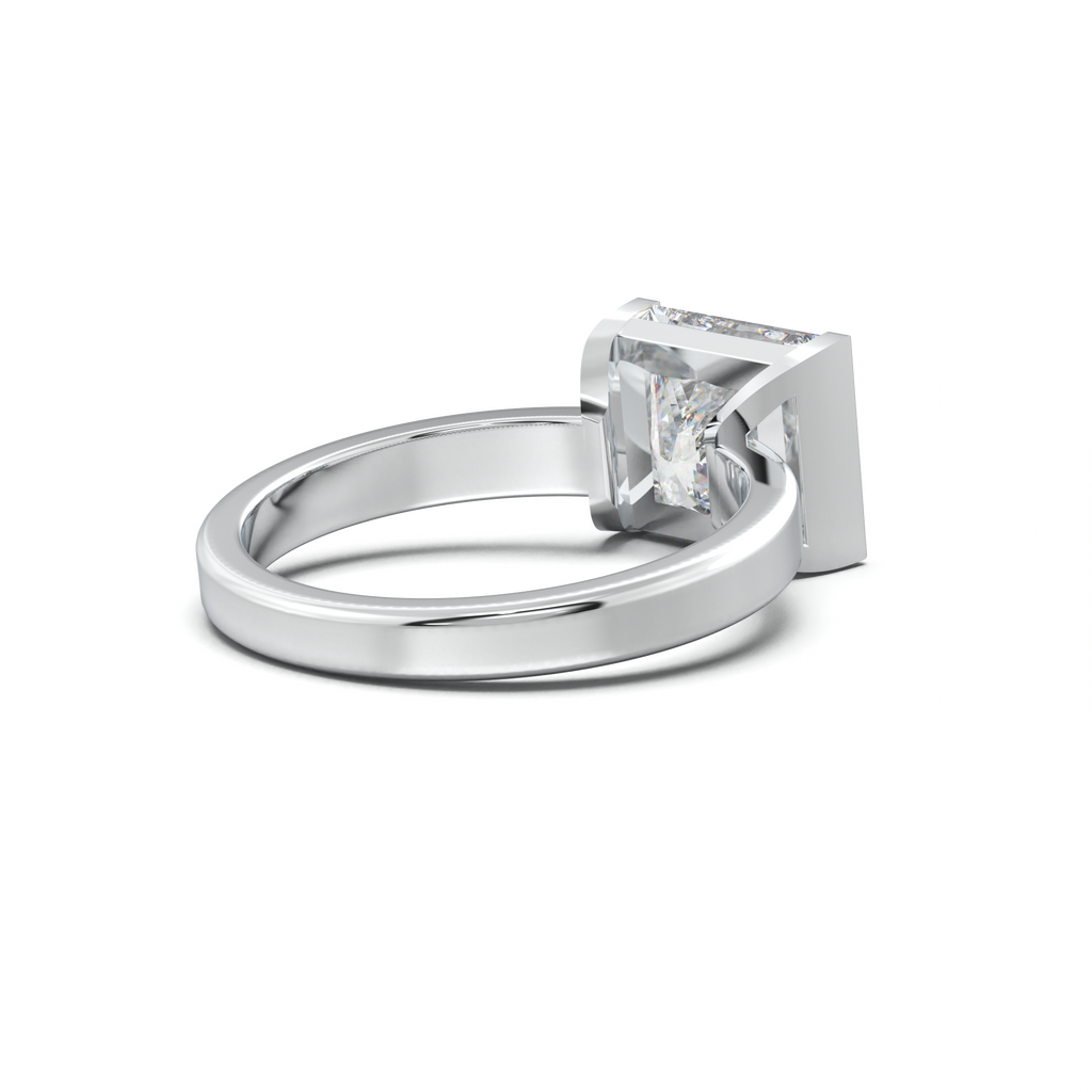 Princess Half-Bezel Engagement Ring