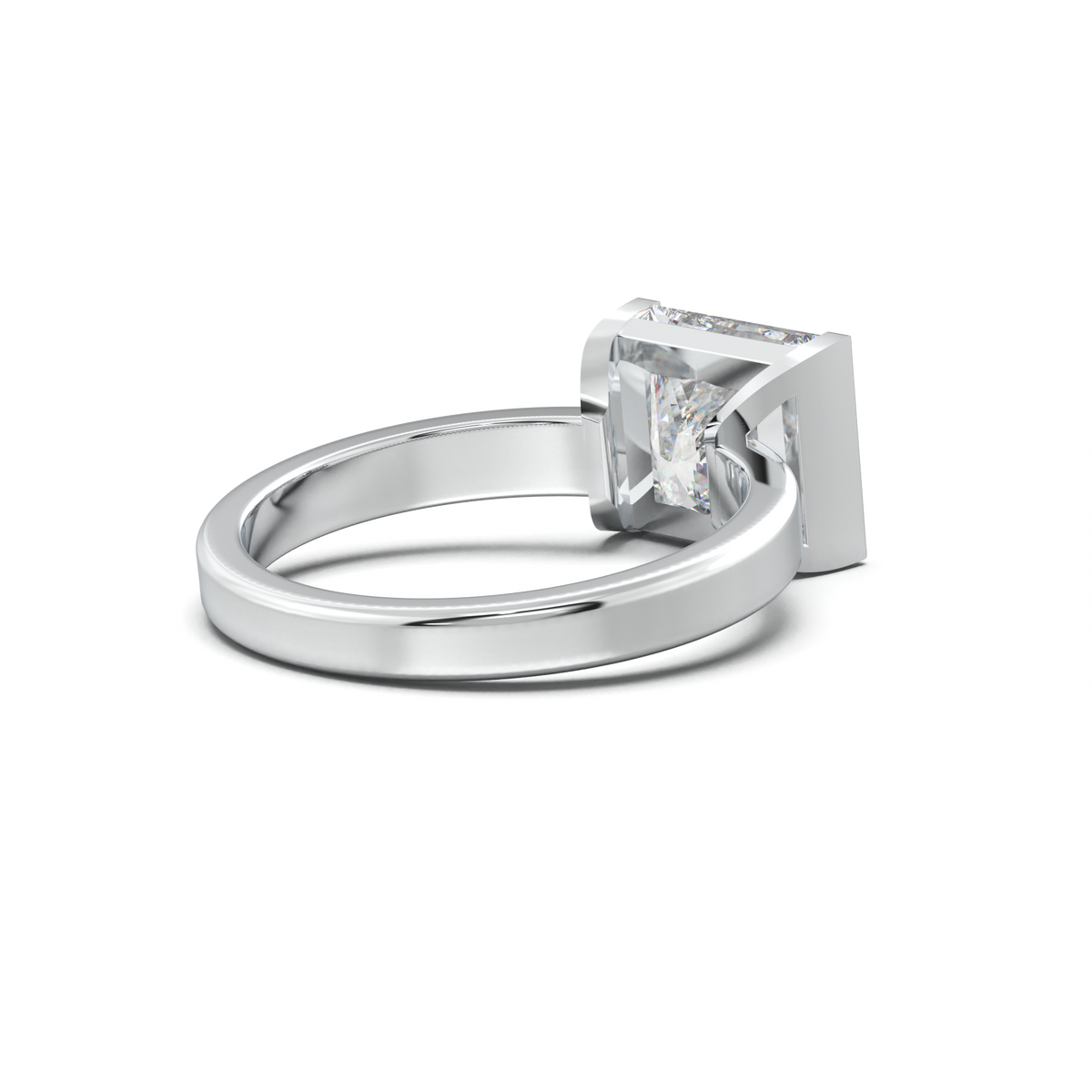 Princess Half-Bezel Engagement Ring