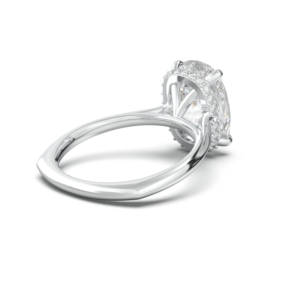 Cushion Hidden Halo Engagement Ring