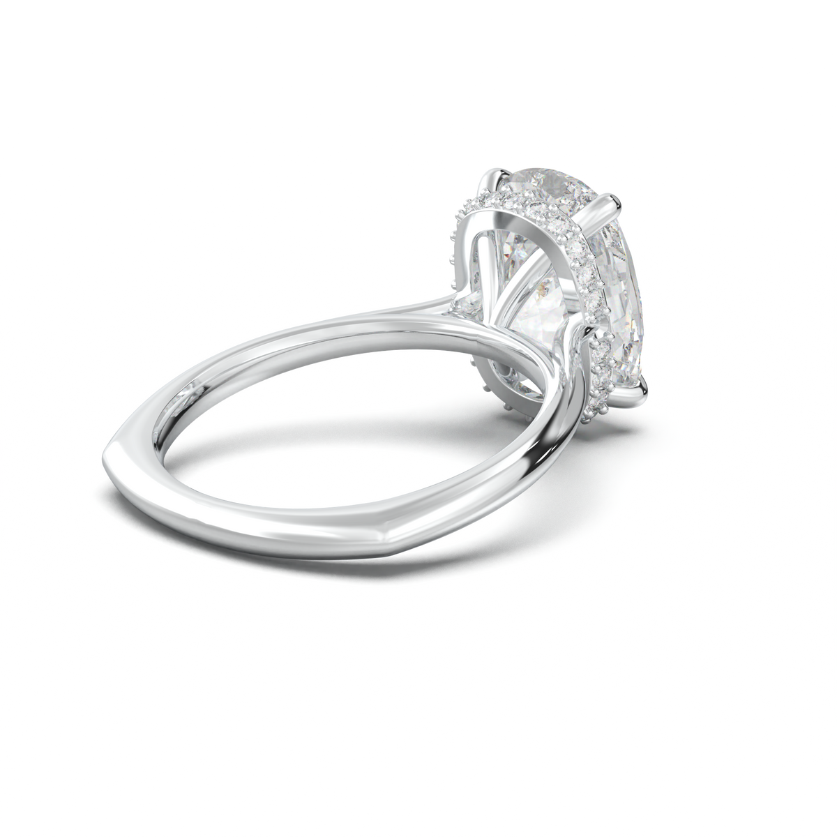 Cushion Hidden Halo Engagement Ring