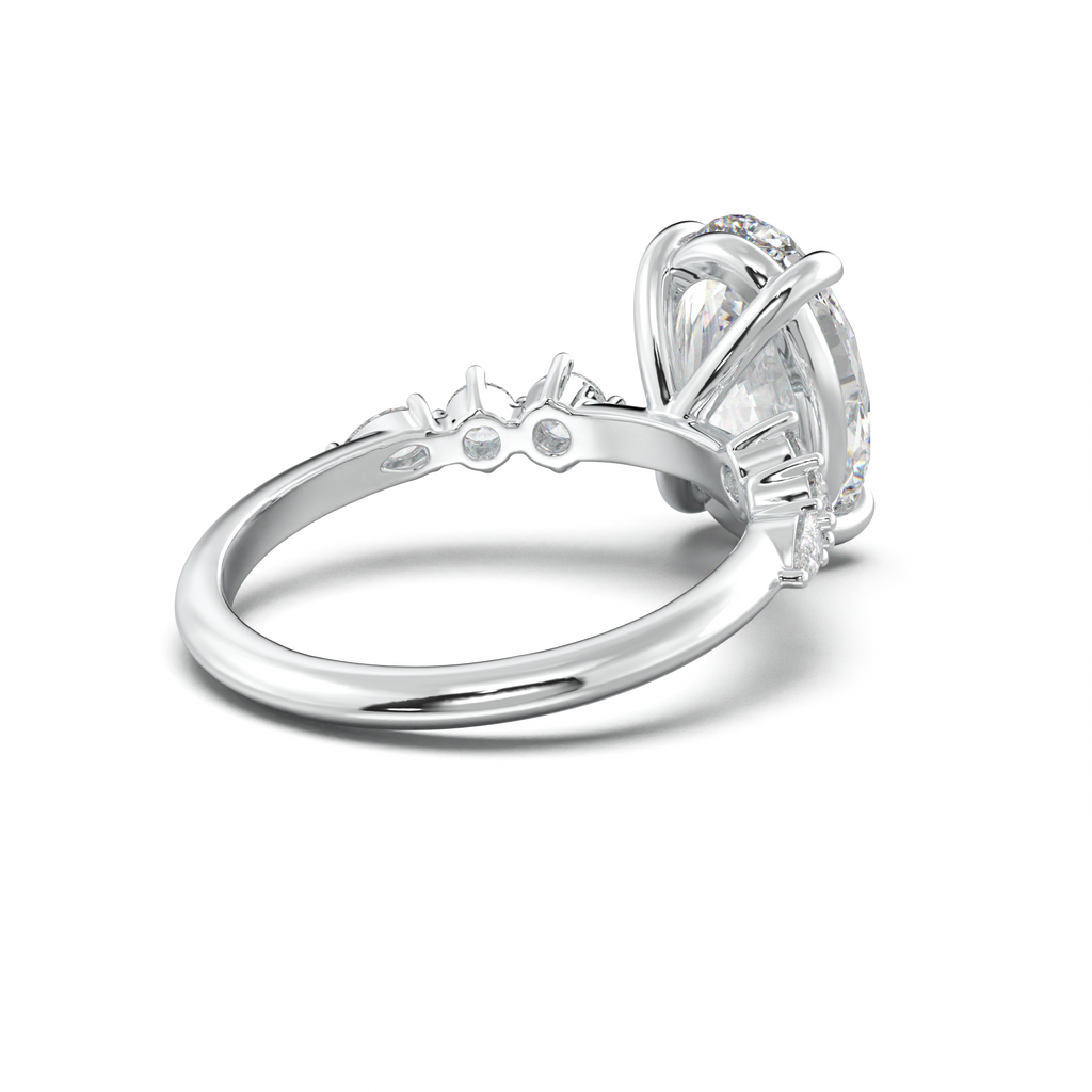 Oval Pear-Accent Engagement Ring