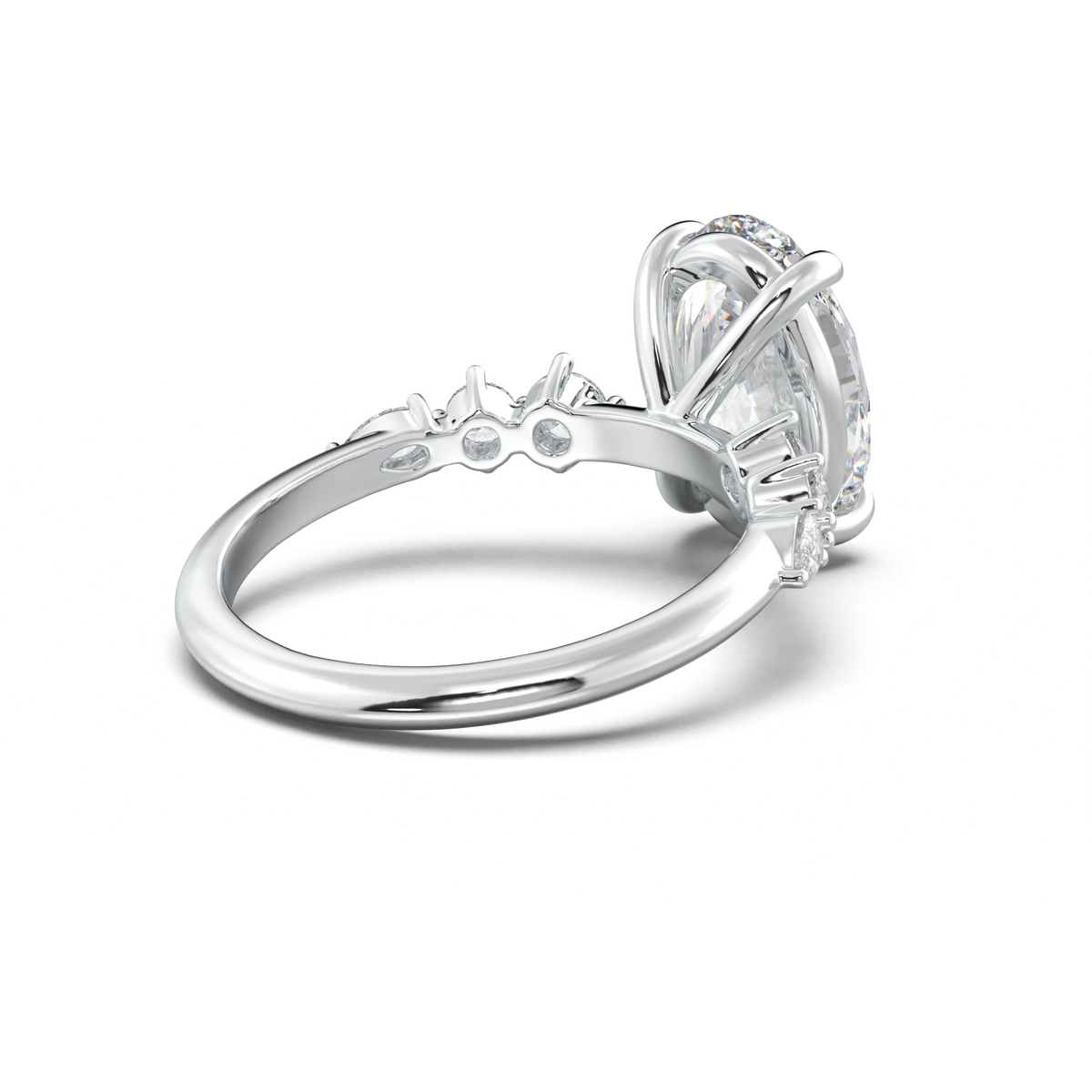 Oval Pear-Accent Engagement Ring