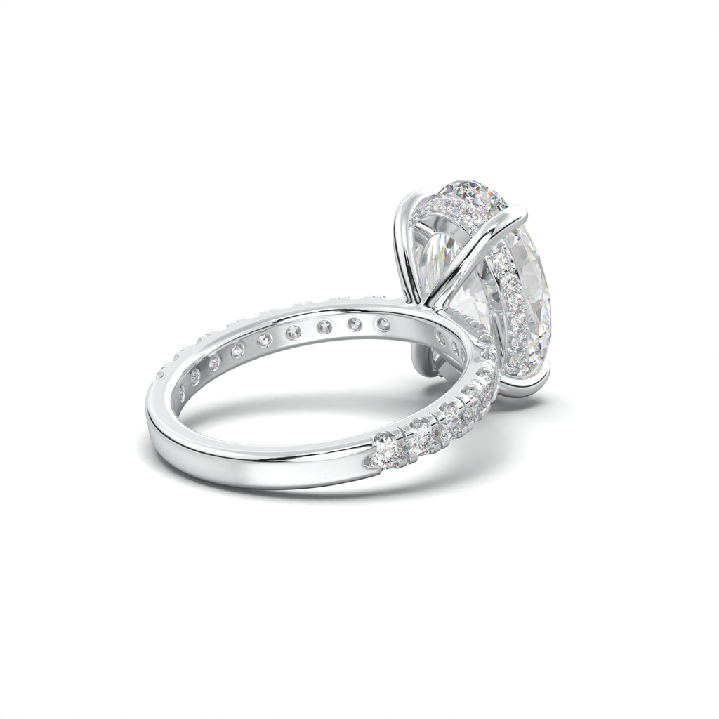 Oval Pavé Hidden Halo Engagement Ring