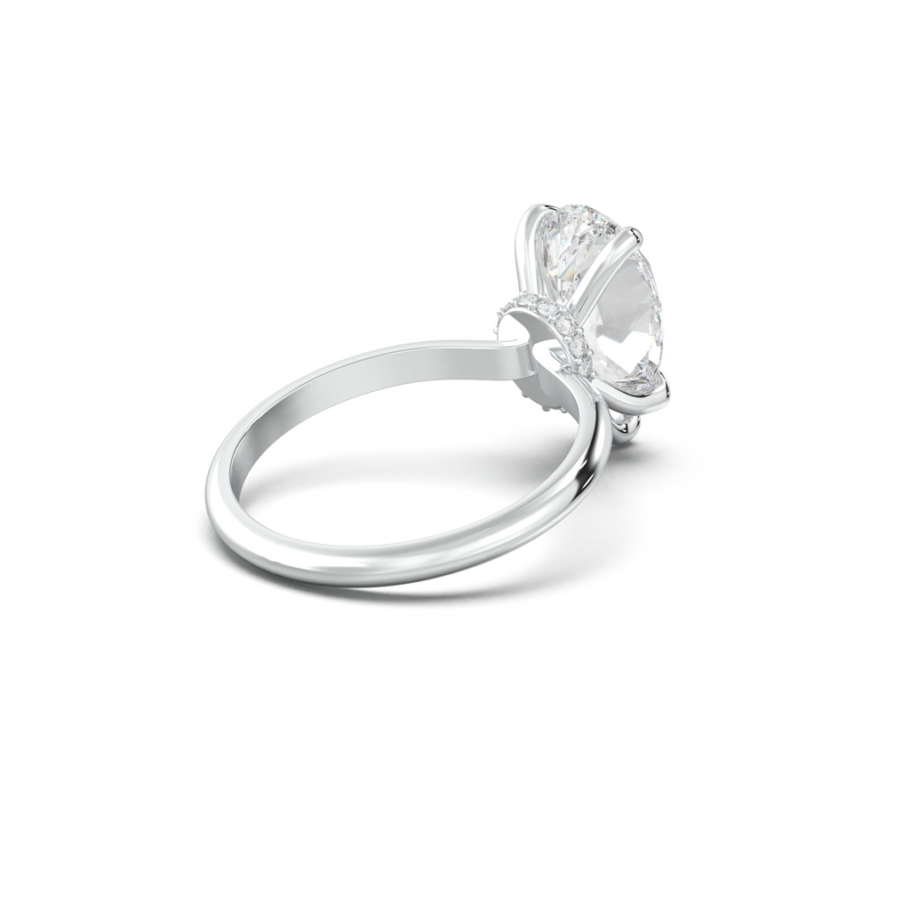 Pear Hidden Halo Engagement Ring