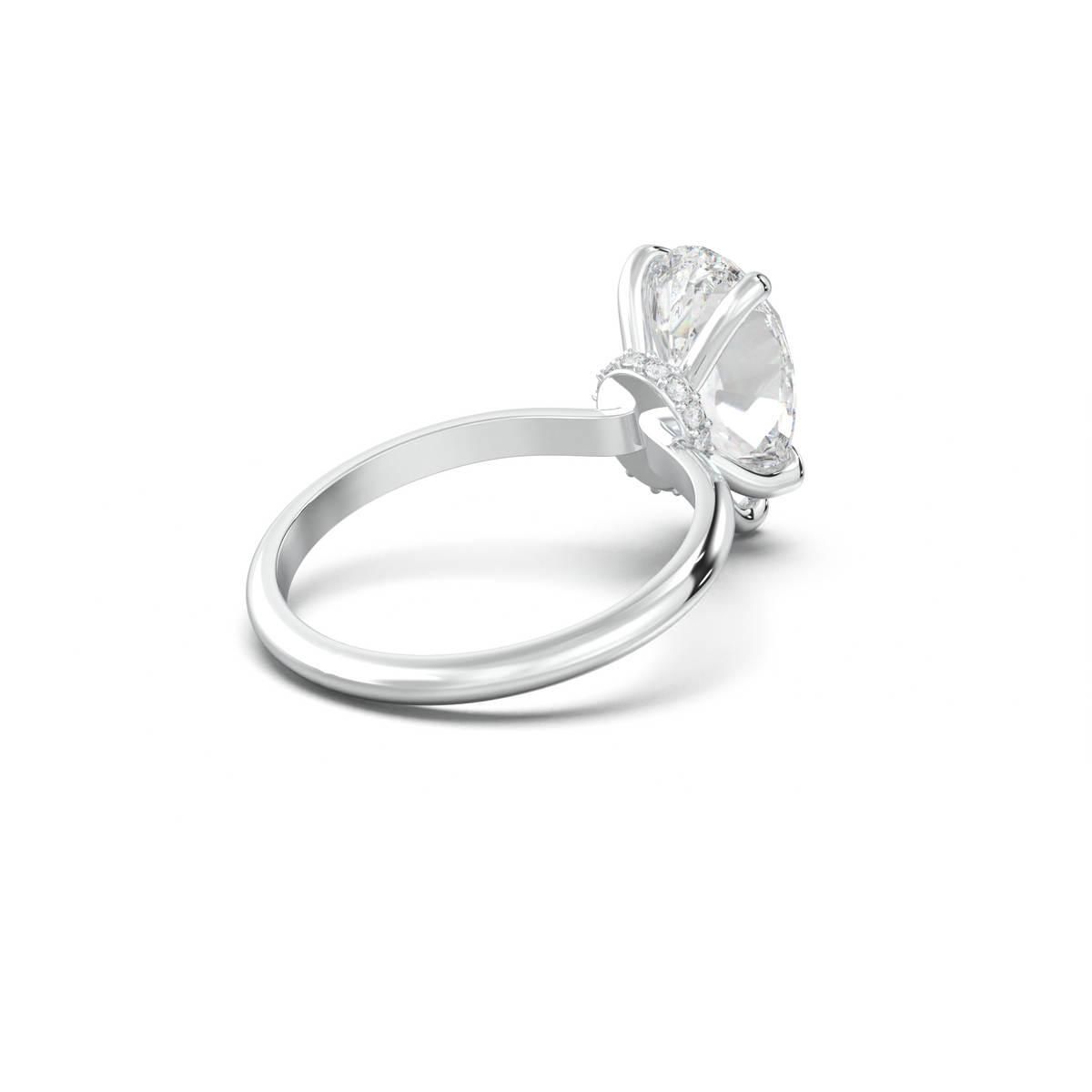 Pear Hidden Halo Engagement Ring