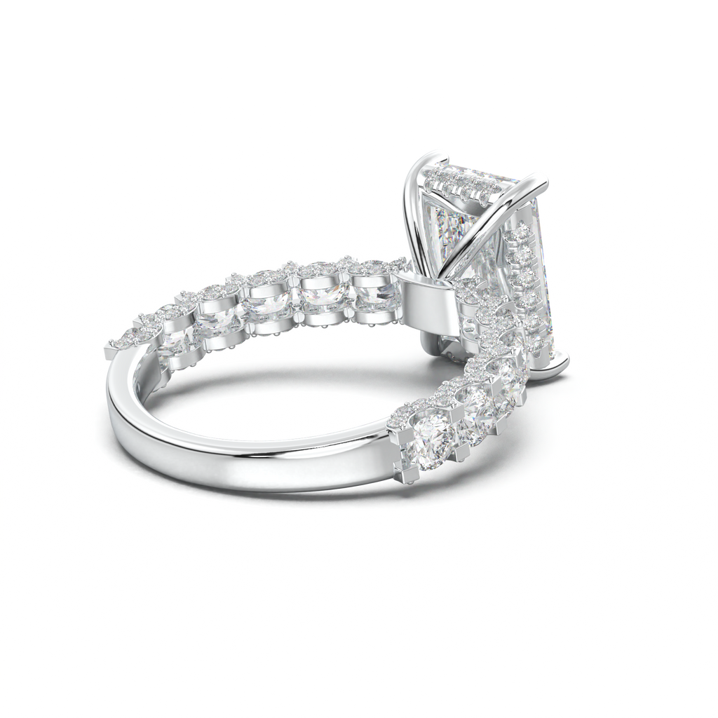 Radiant Diamond Band Engagement Ring