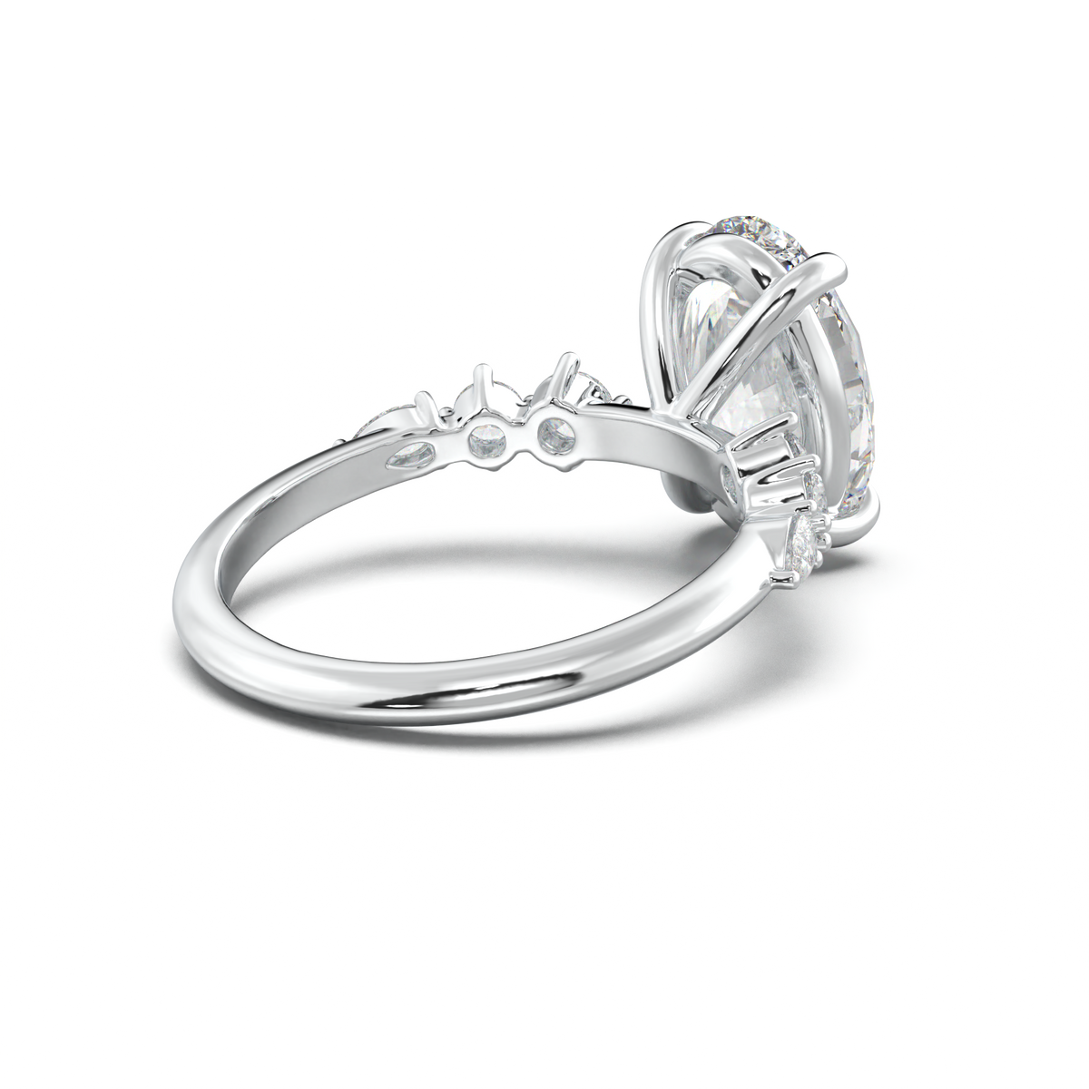 Oval Pear-Accent Engagement Ring