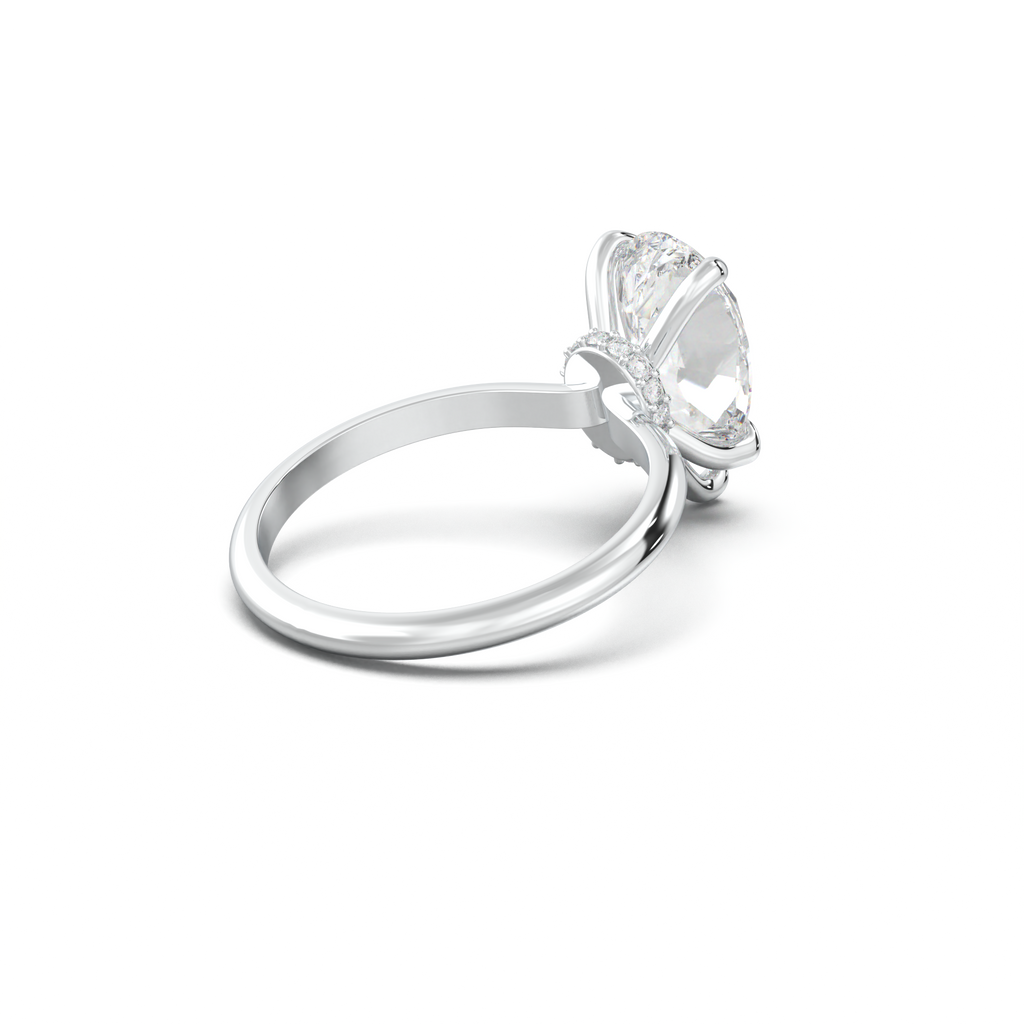 Pear Hidden Halo Engagement Ring