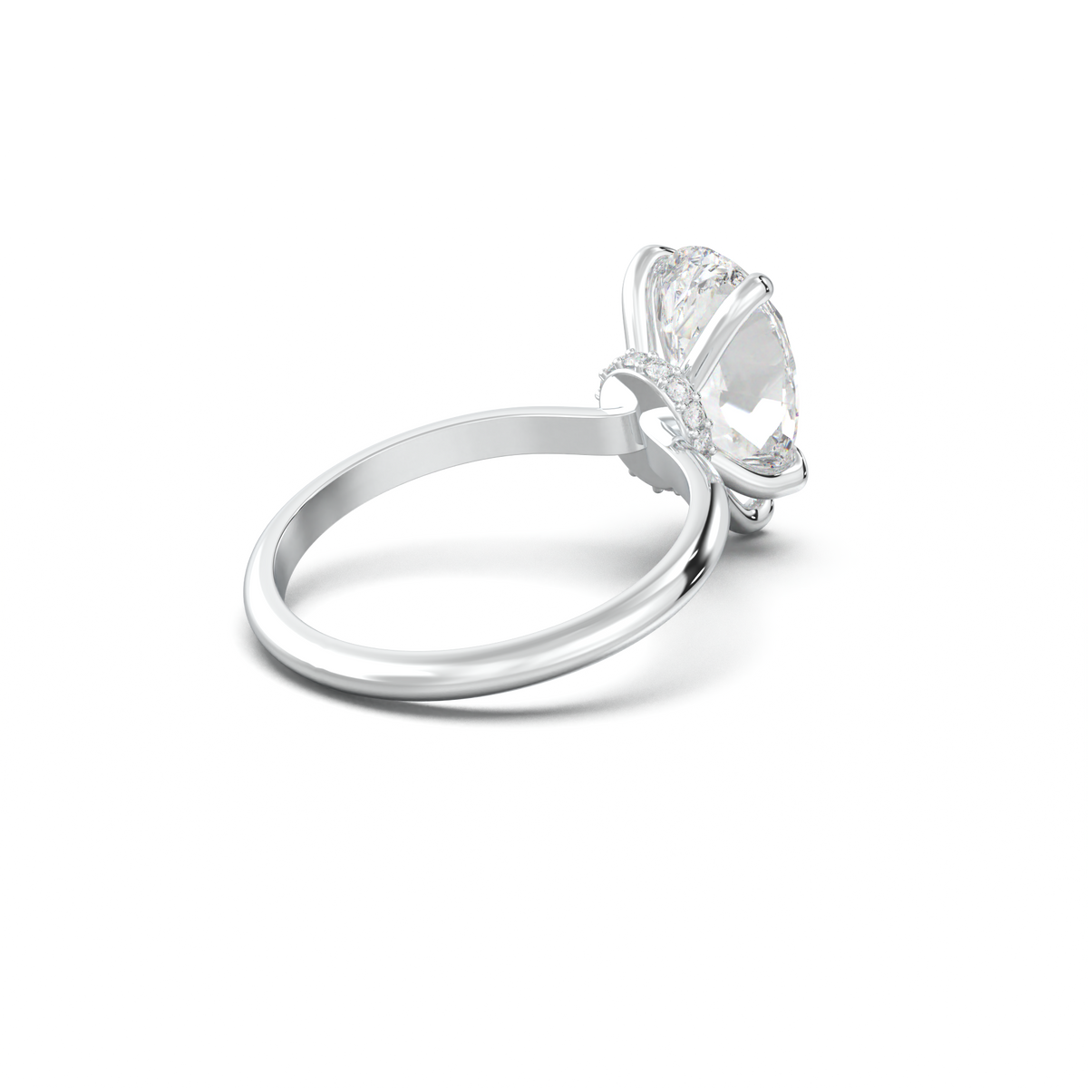 Pear Hidden Halo Engagement Ring