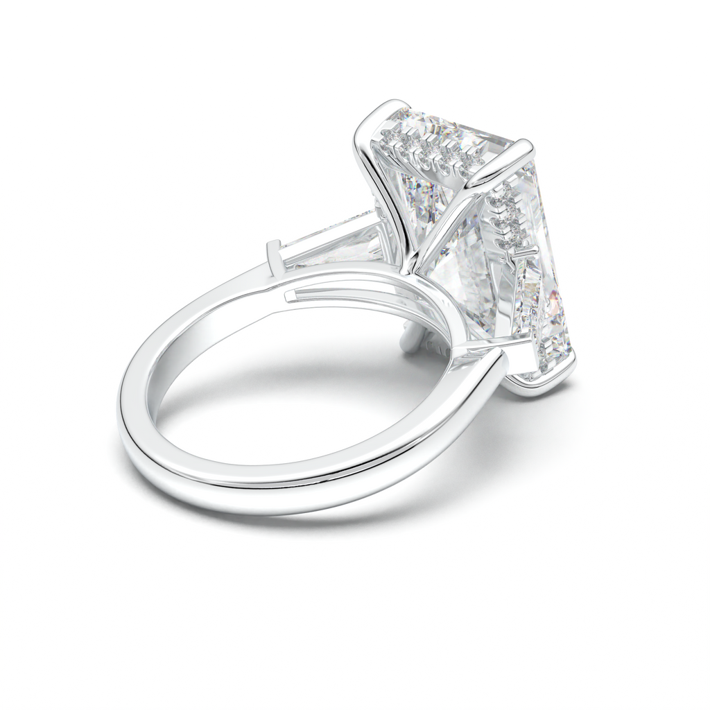 Radiant Baguette Hidden Halo Engagement Ring