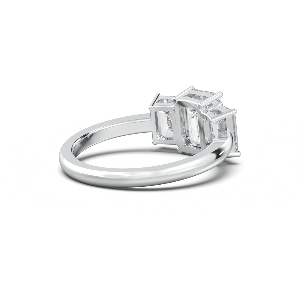 Emerald Three-Stone Engagement Ring