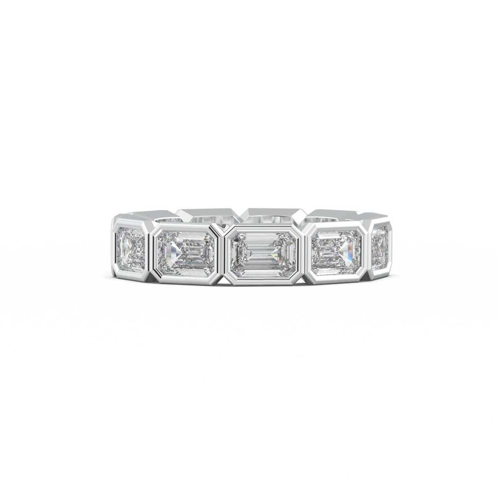 Emerald-Cut Bezel-Style Eternity Wedding Band