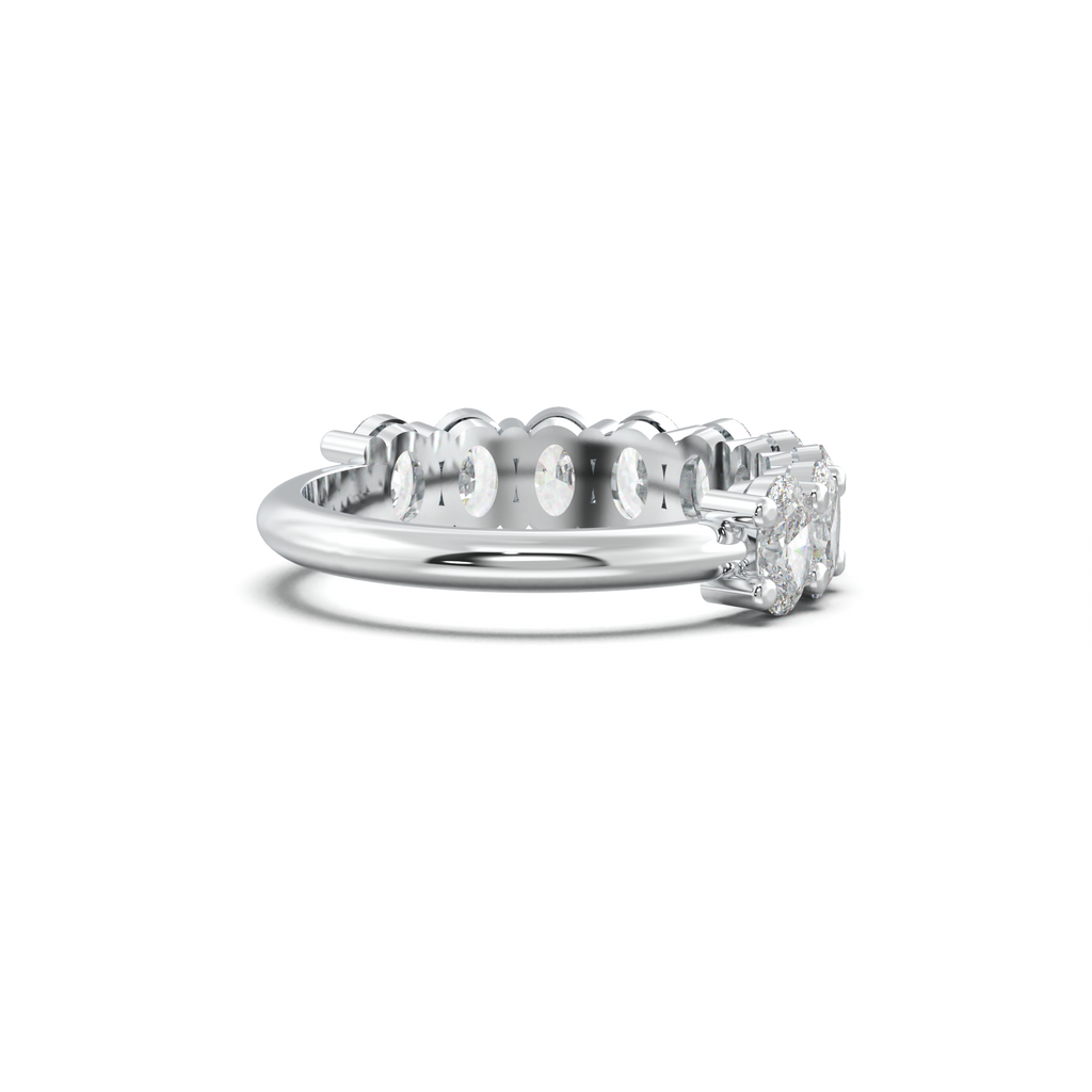 Nine-Oval Half-Eternity Wedding Band