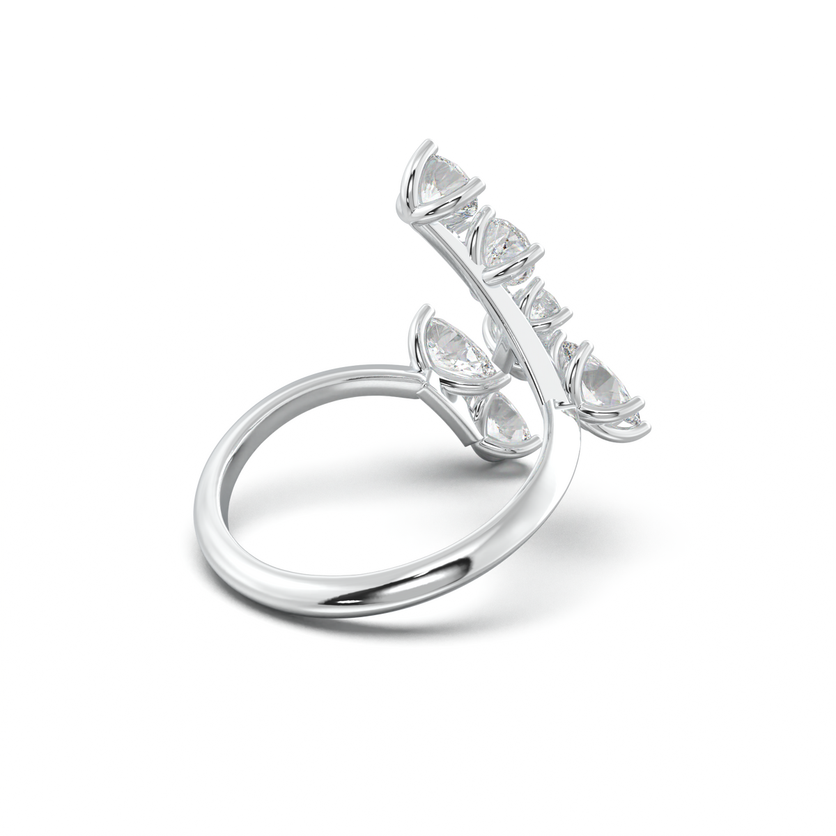 Asymmetric Mixed-Shape Diamond & Peridot Ring