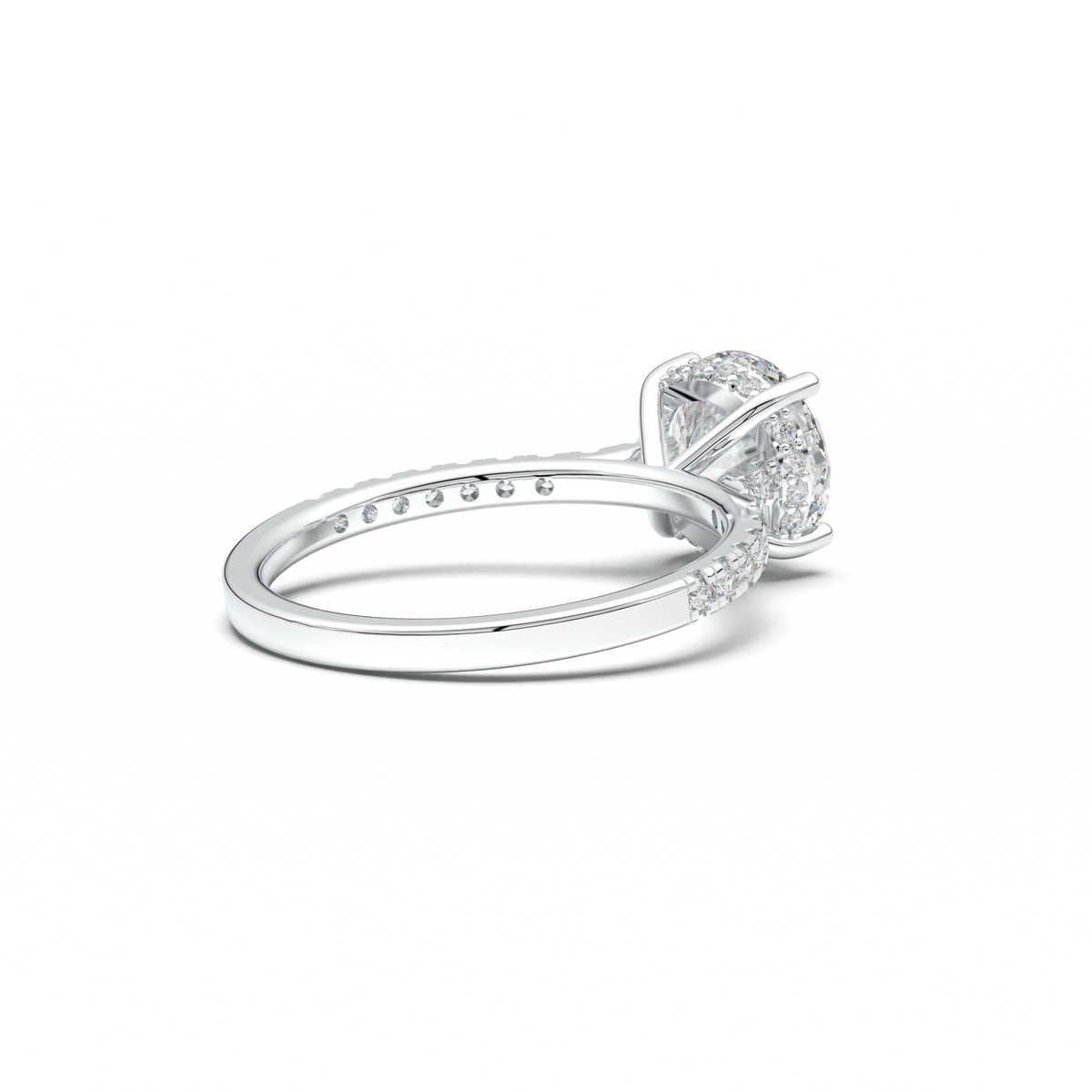 Round Pavé Engagement Ring