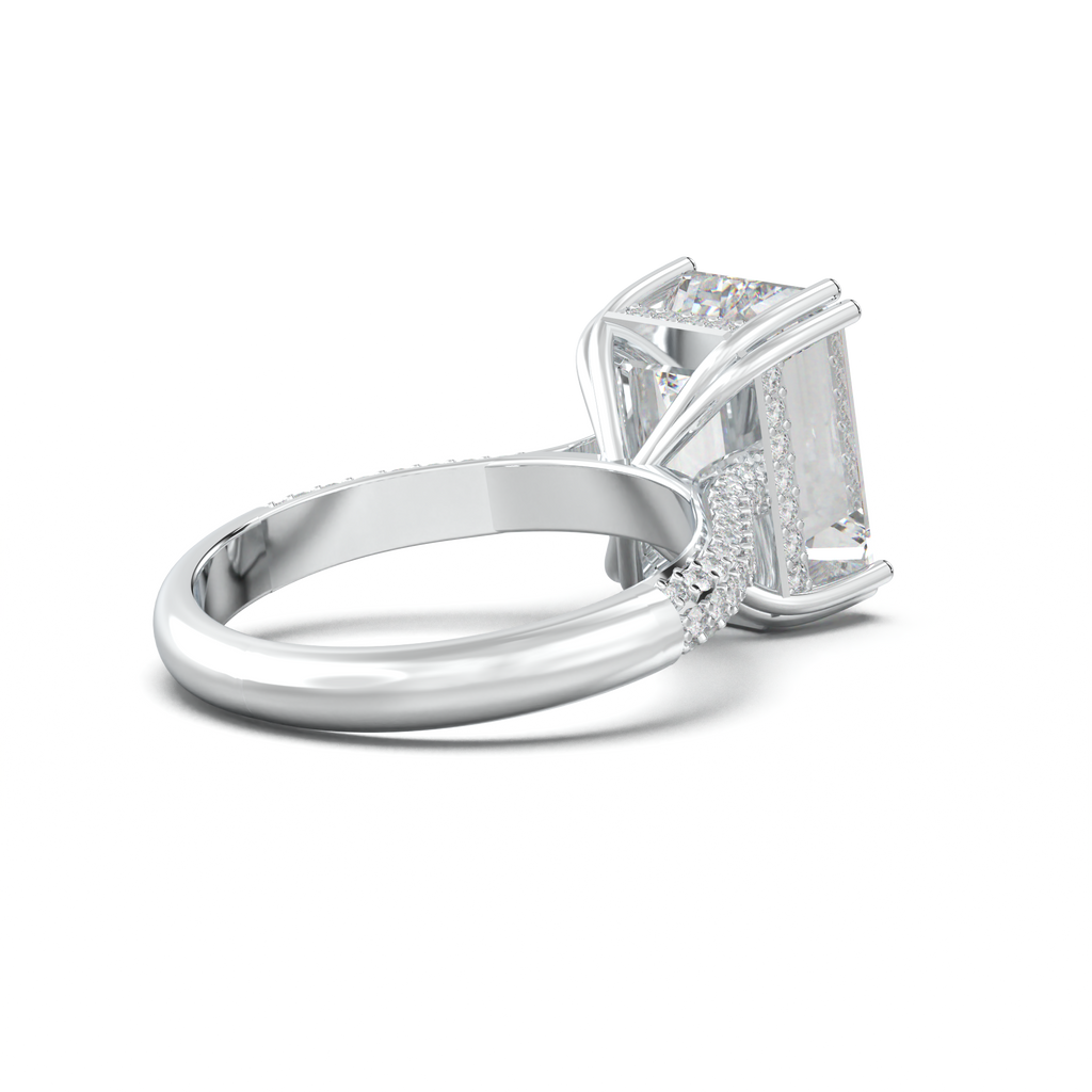 Emerald Double Pavé Engagement Ring