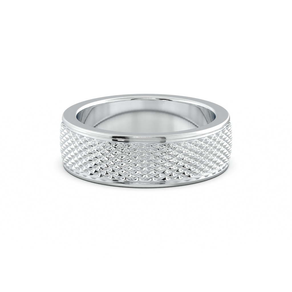Diamond-Cut Textured Men's Wedding Band
