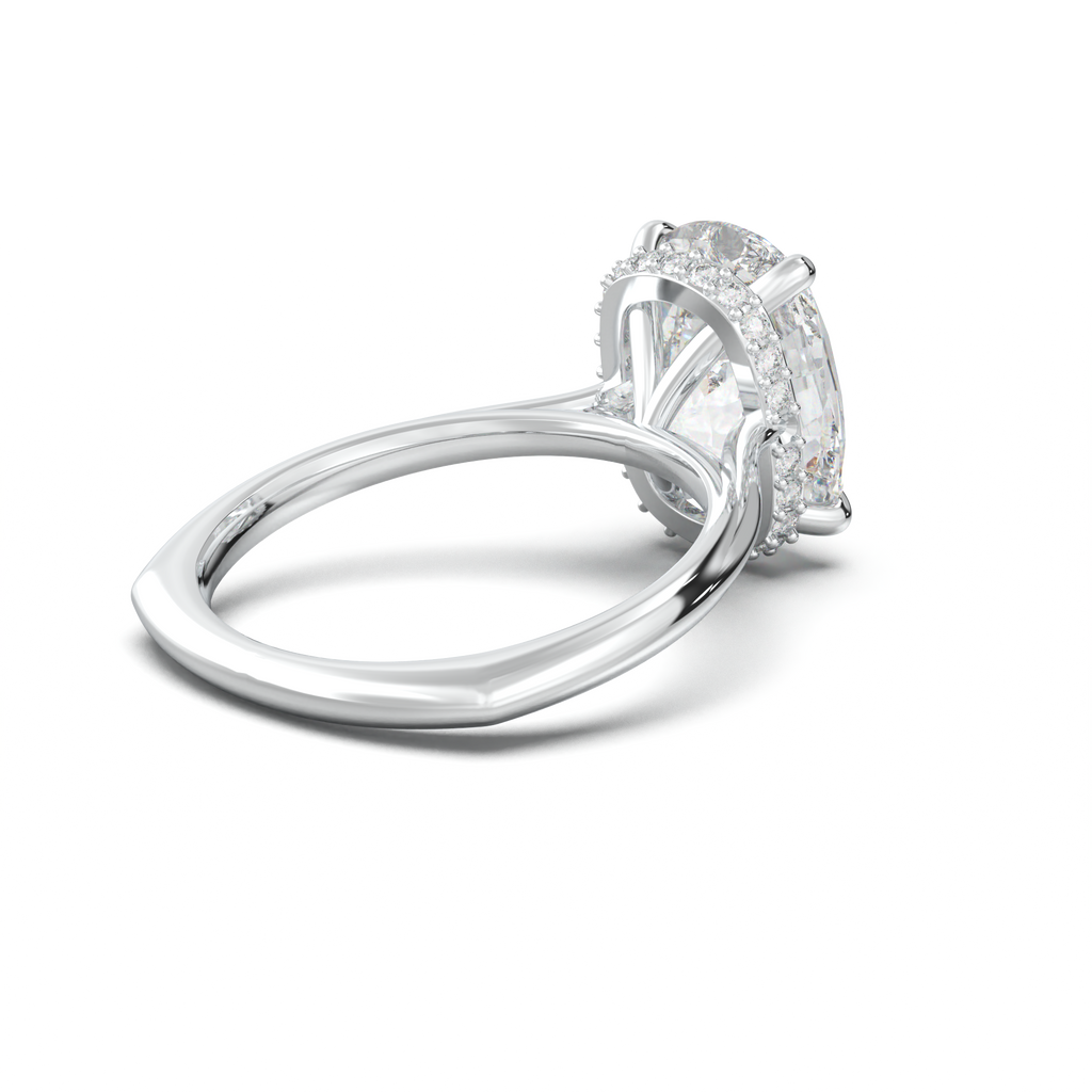 Cushion Hidden Halo Engagement Ring