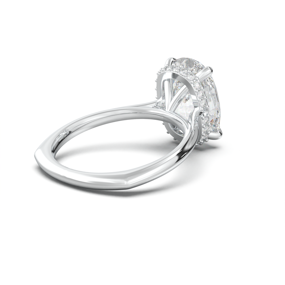 Cushion Hidden Halo Engagement Ring