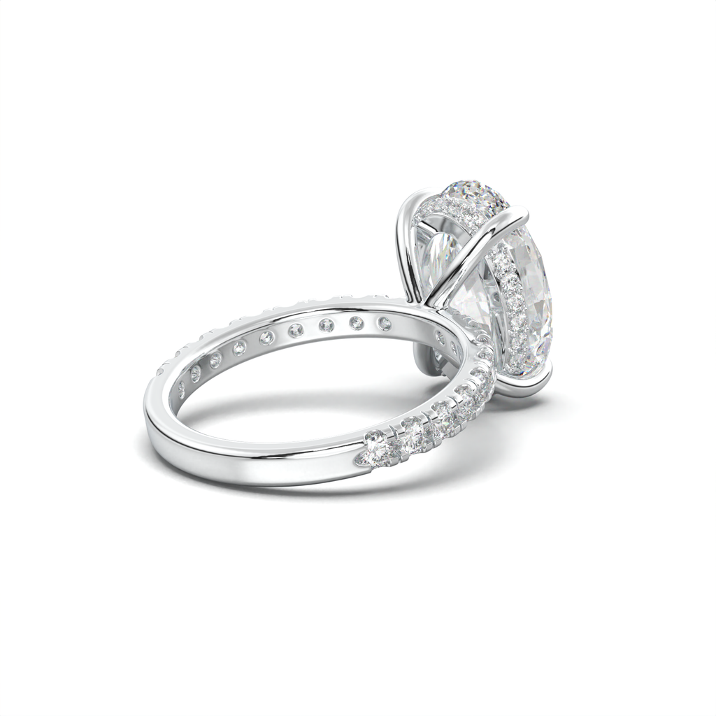 Oval Pavé Hidden Halo Engagement Ring