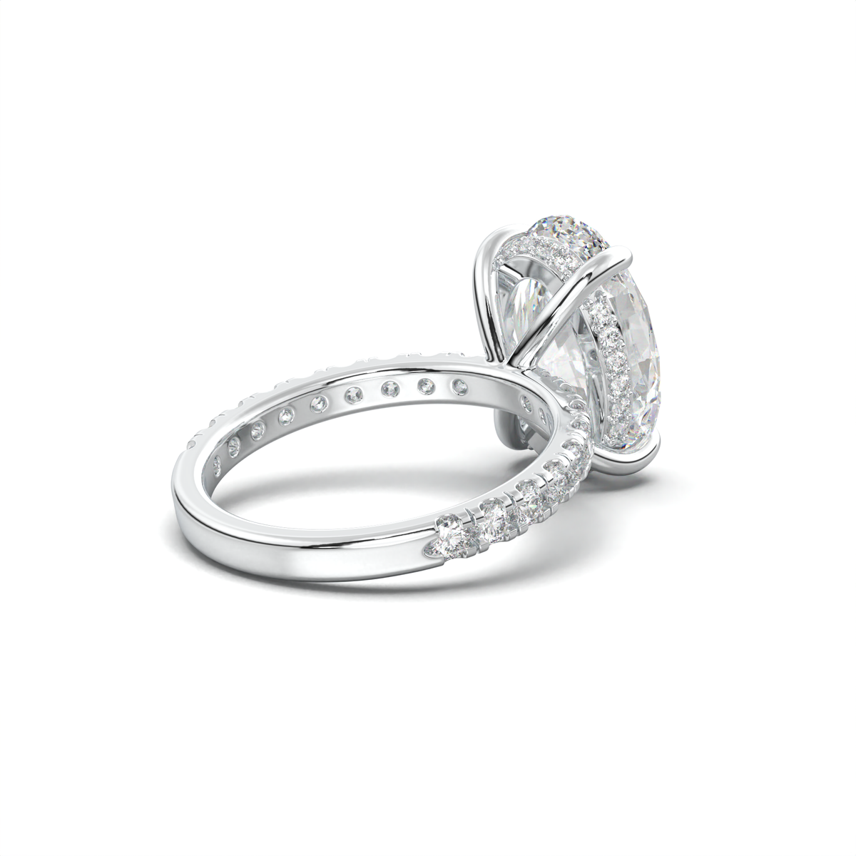 Oval Pavé Hidden Halo Engagement Ring
