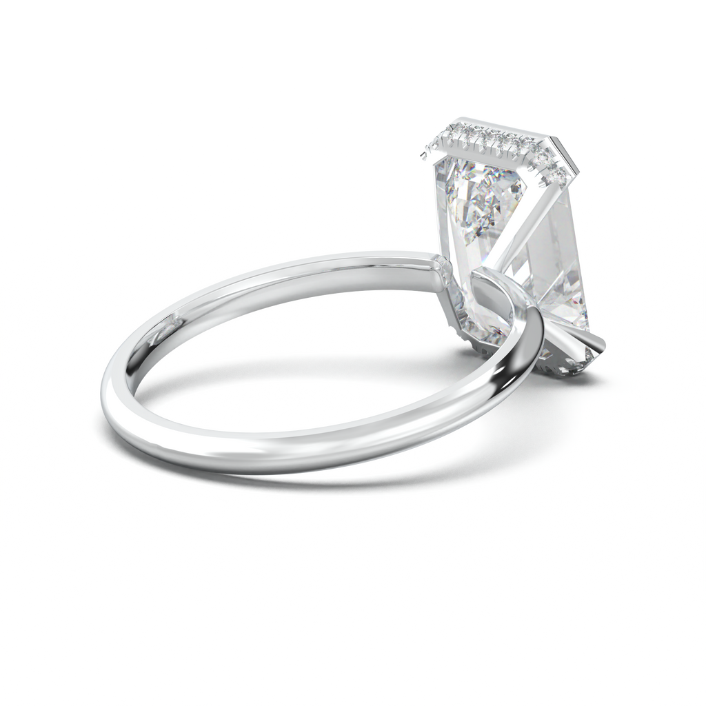 Emerald Hidden Halo Engagement Ring