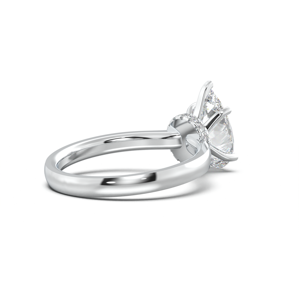 Round Hidden Halo Engagement Ring