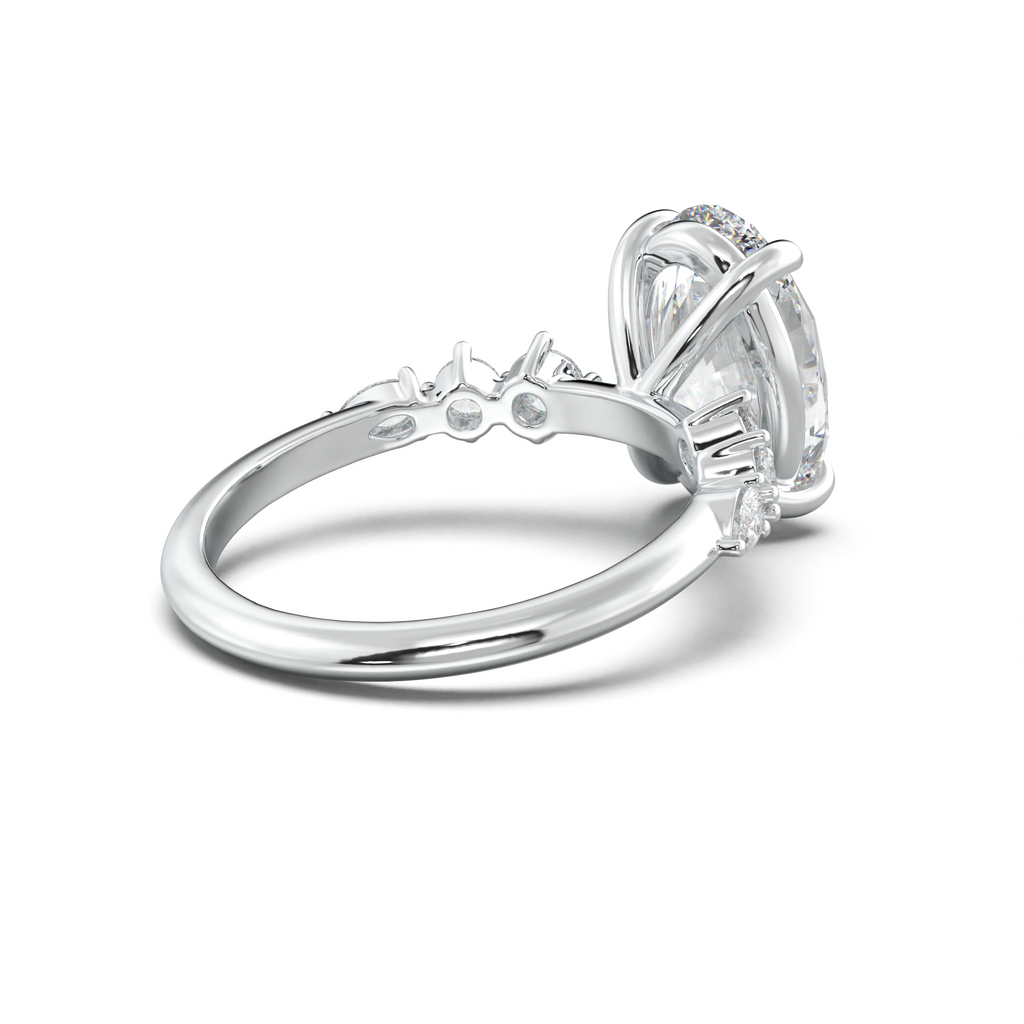 Oval Pear-Accent Engagement Ring