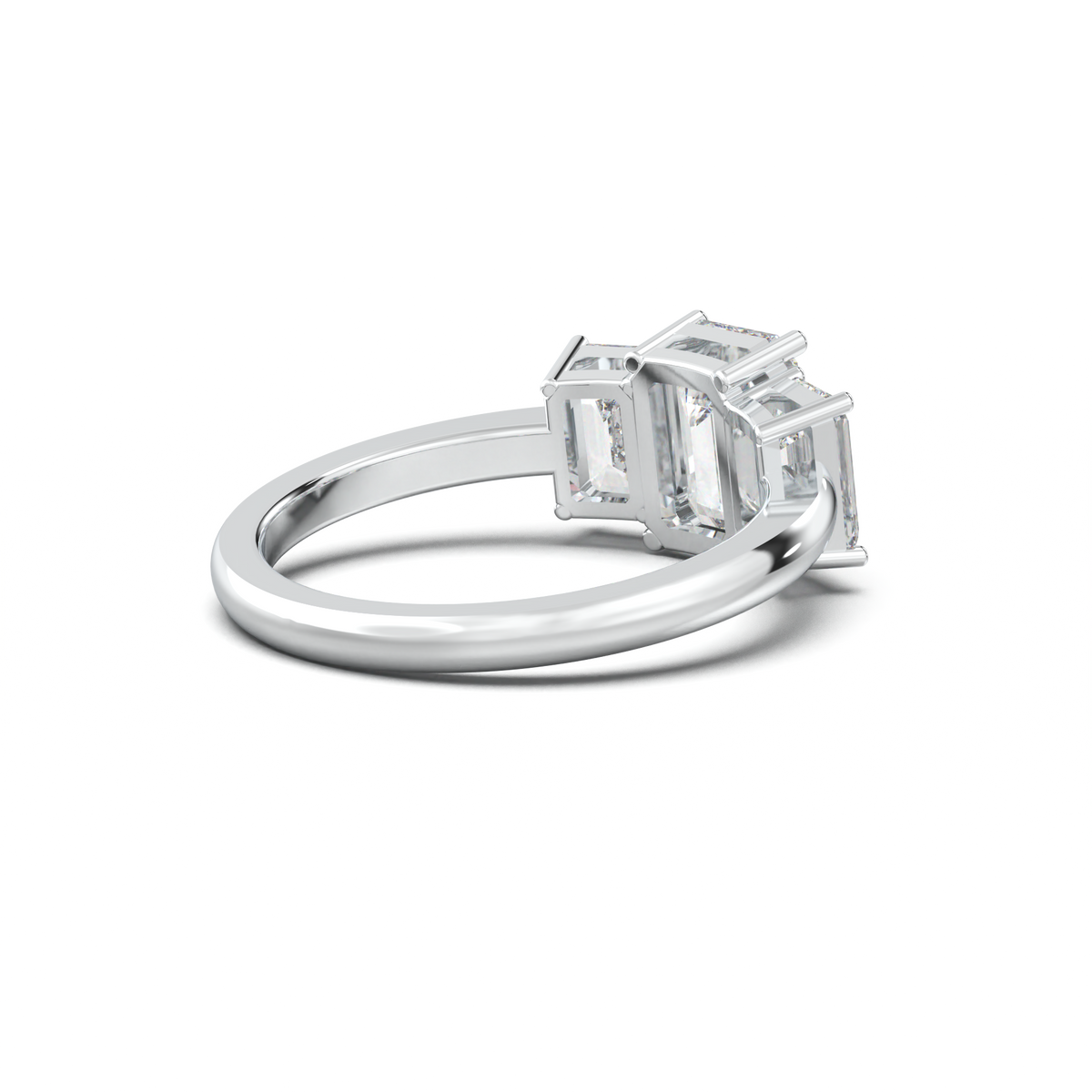 Emerald Three-Stone Engagement Ring