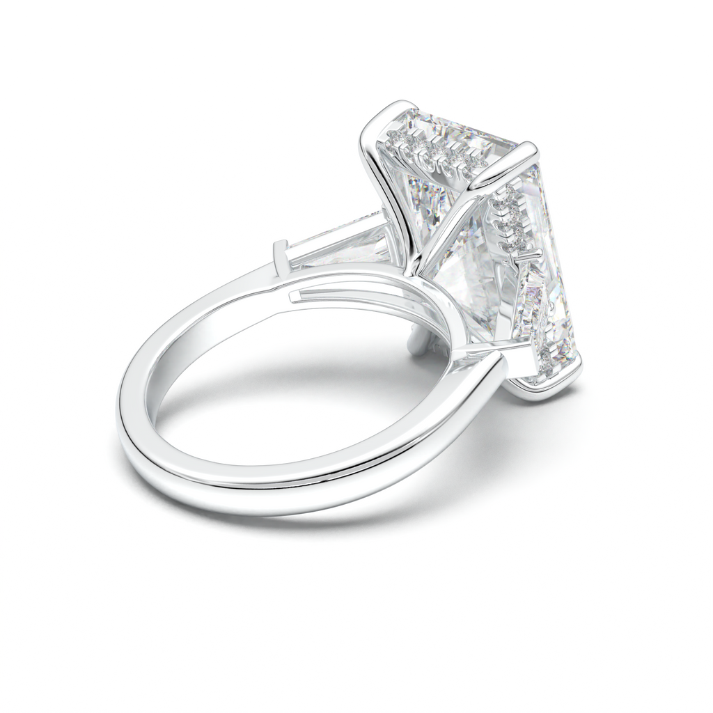 Radiant Baguette Hidden Halo Engagement Ring