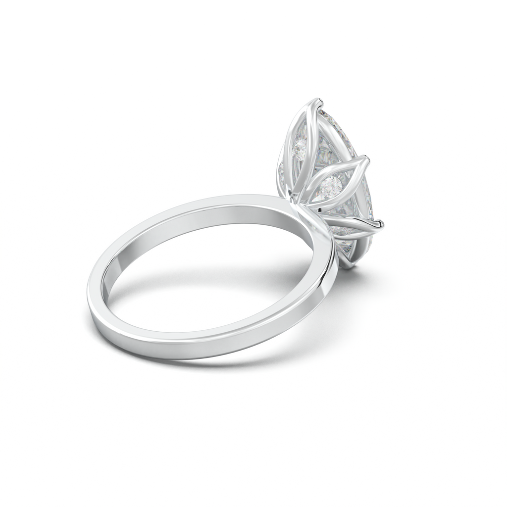 Oval Diamond-Accent Gallery Engagement Ring