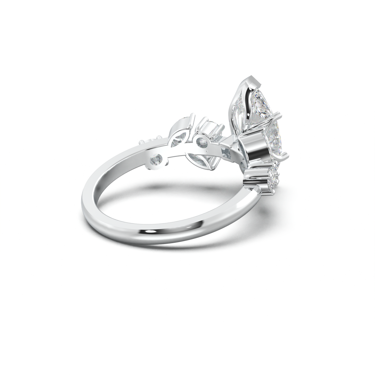 Marquise Mixed Side-Stone Engagement Ring