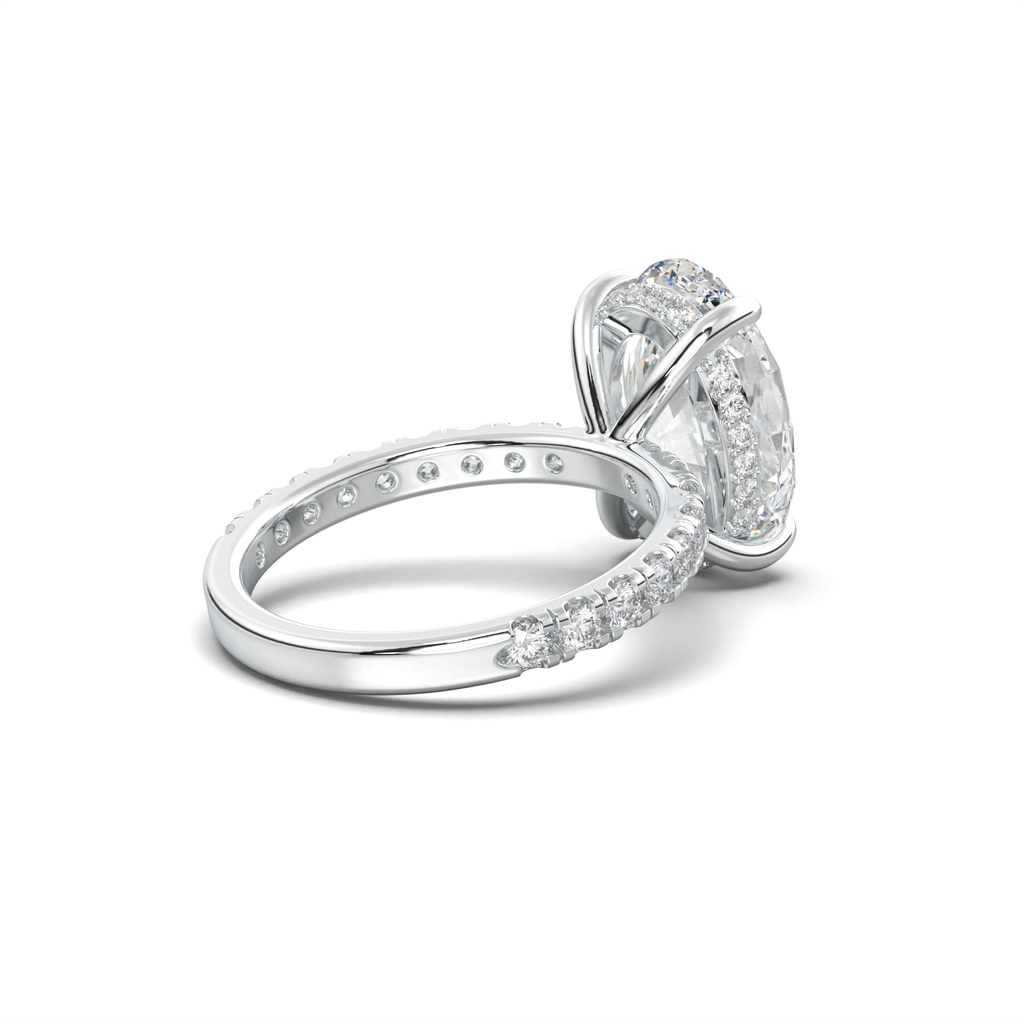 Oval Pavé Hidden Halo Engagement Ring