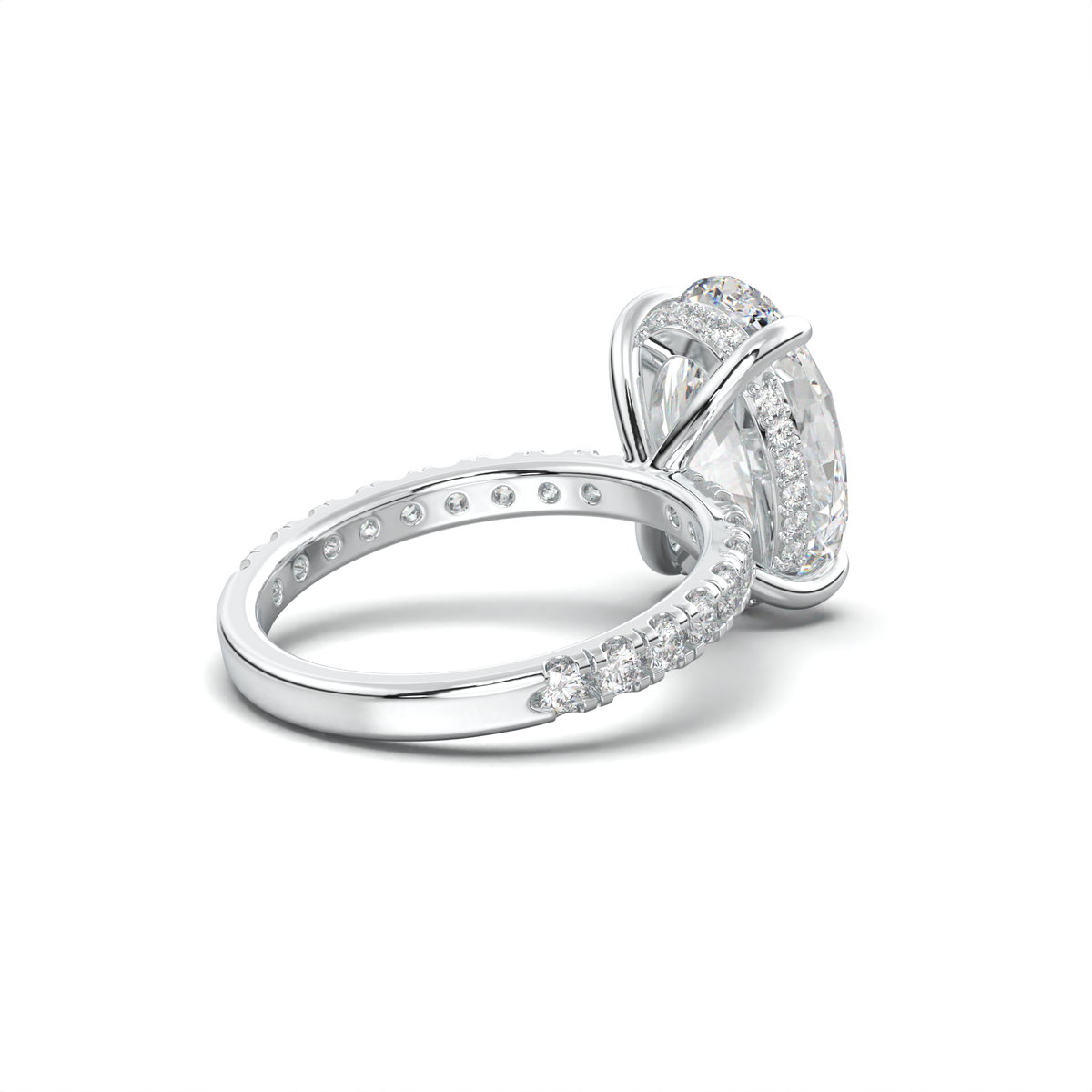 Oval Pavé Hidden Halo Engagement Ring