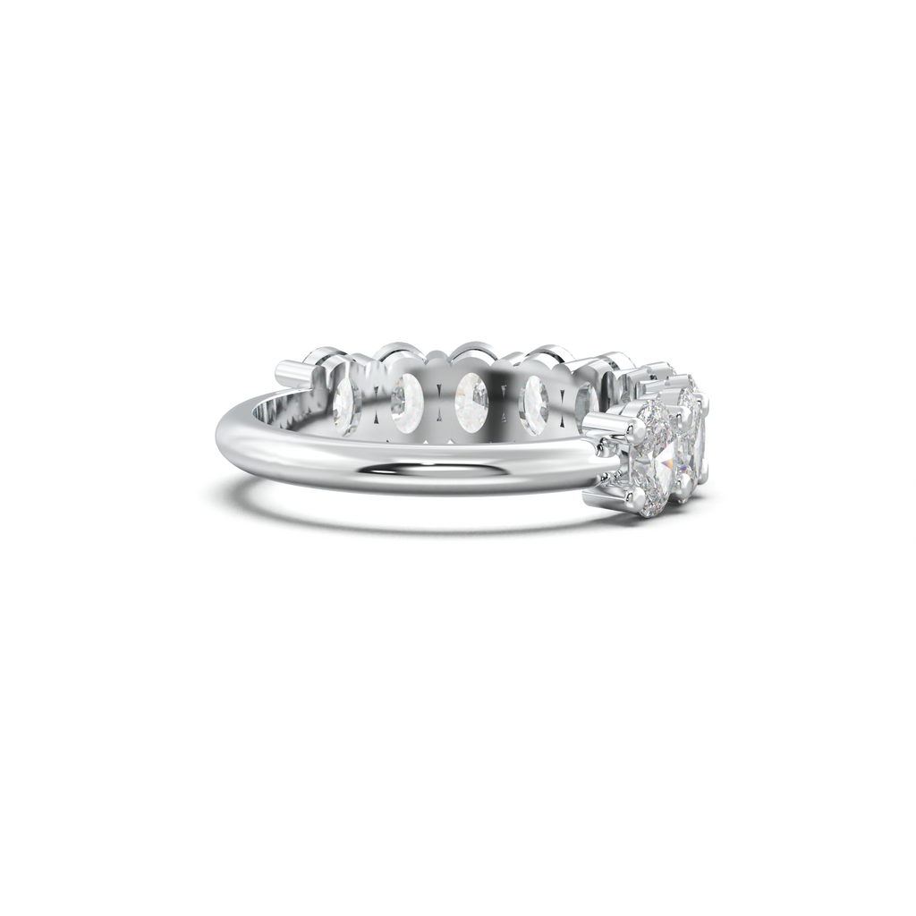 Nine-Oval Half-Eternity Wedding Band