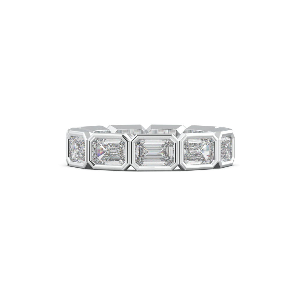 Emerald-Cut Bezel-Style Eternity Wedding Band