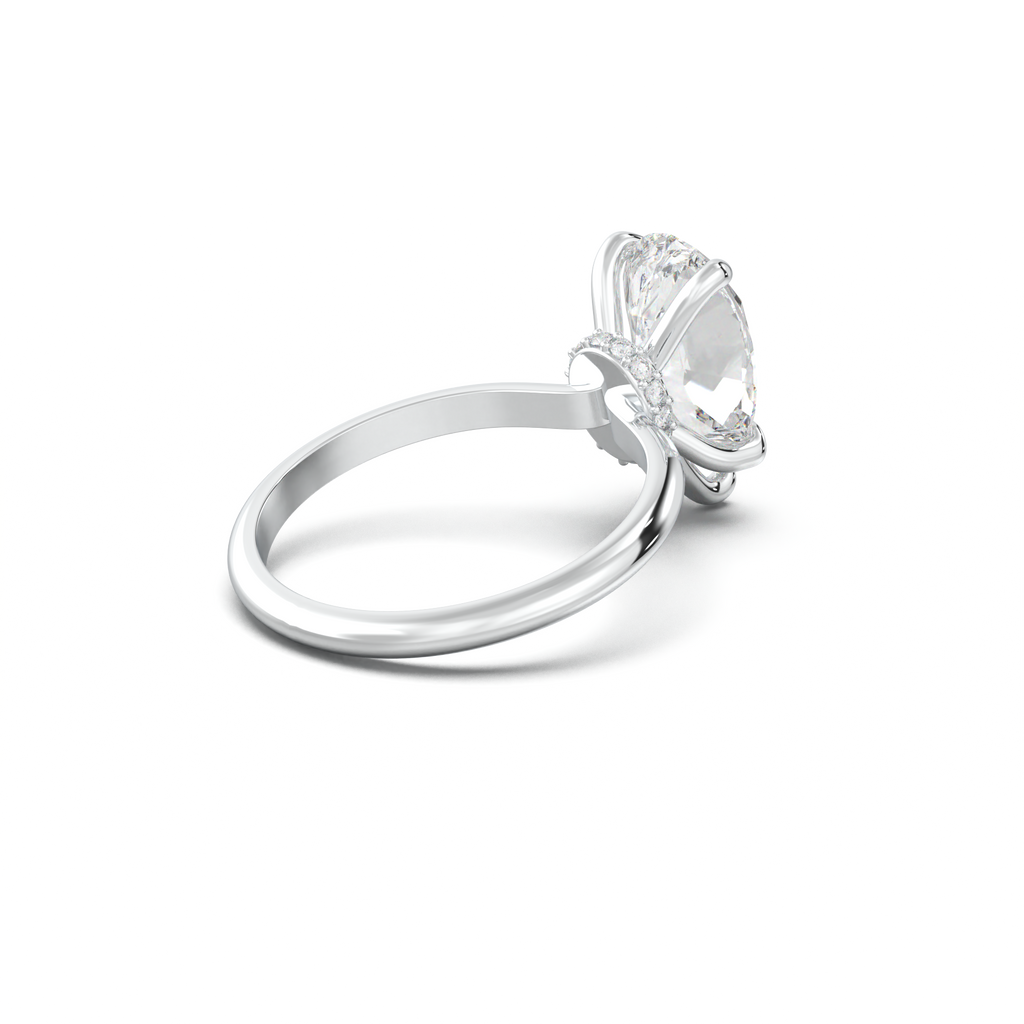 Pear Hidden Halo Engagement Ring
