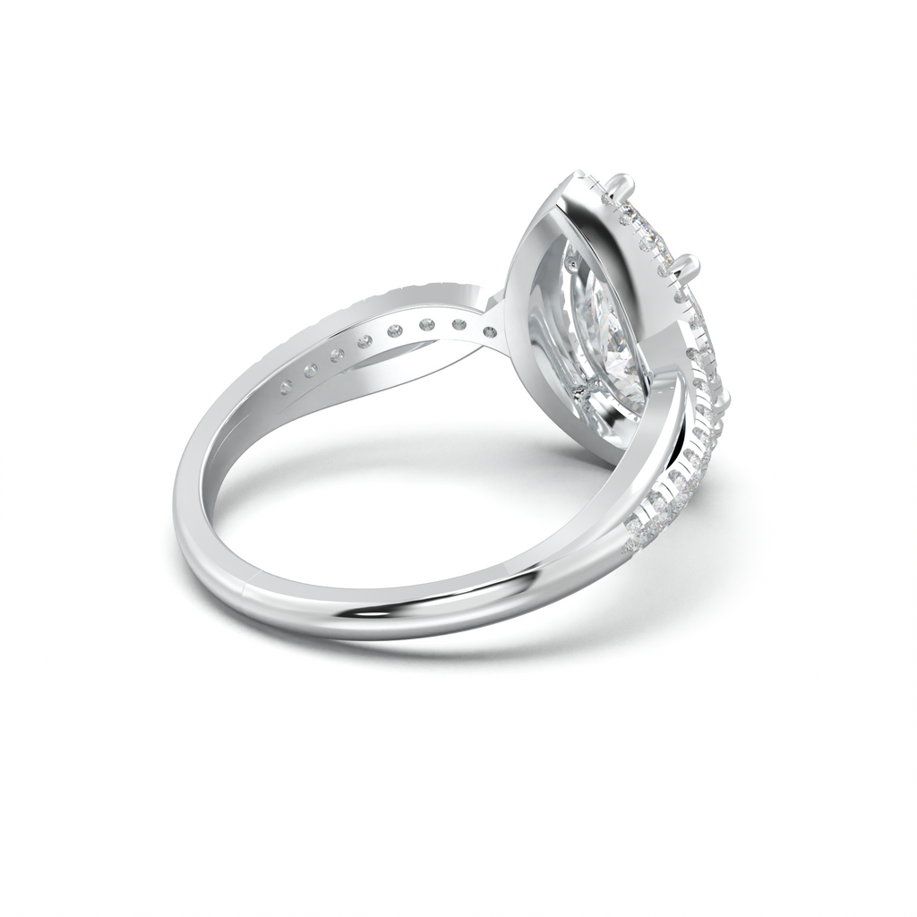 Pear Halo Twisted Pavé Engagement Ring