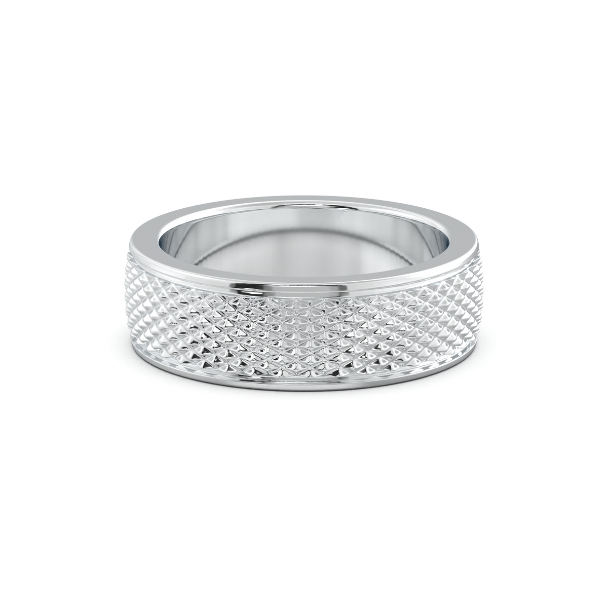 Diamond-Cut Textured Men's Wedding Band