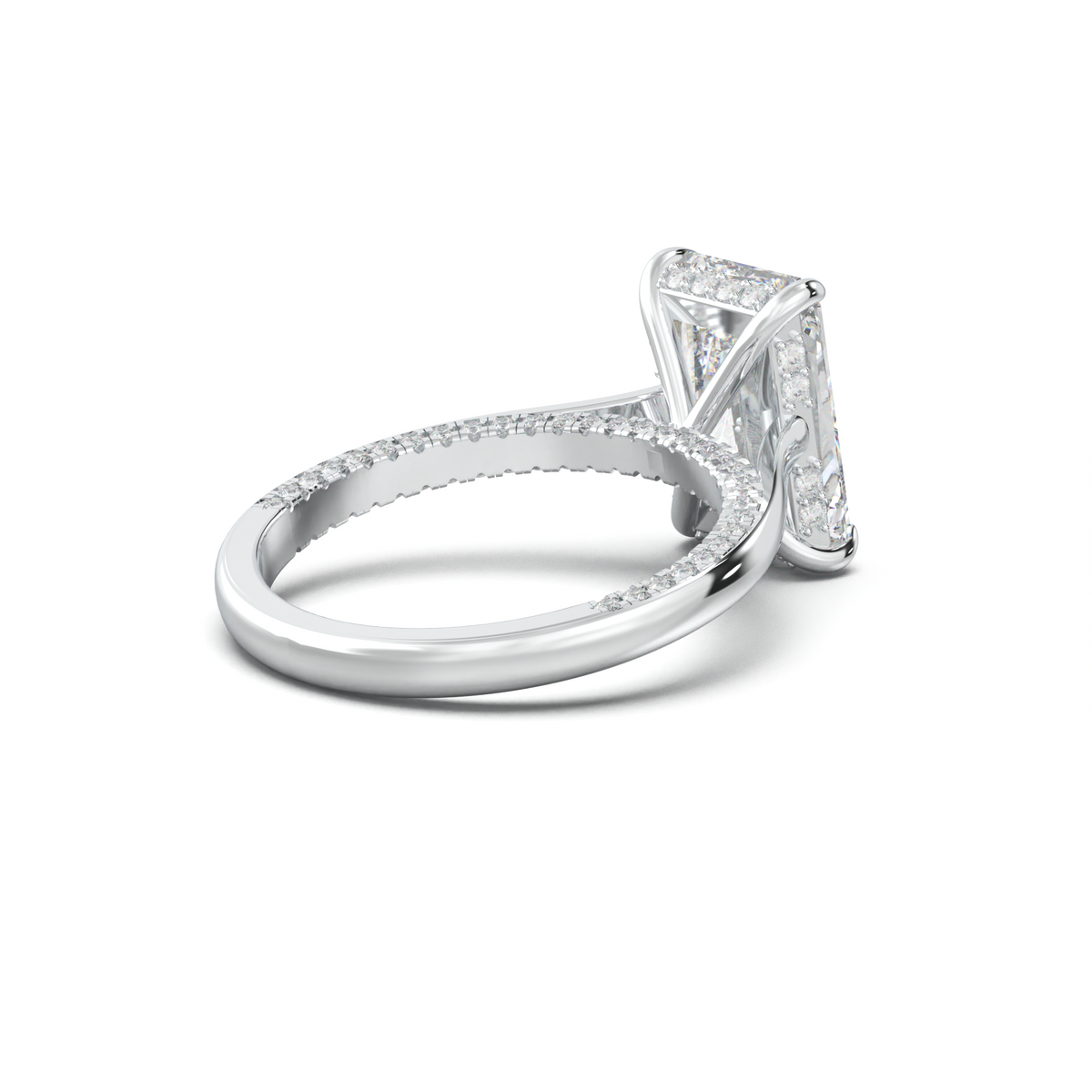 Radiant Pavé Hidden Halo Engagement Ring