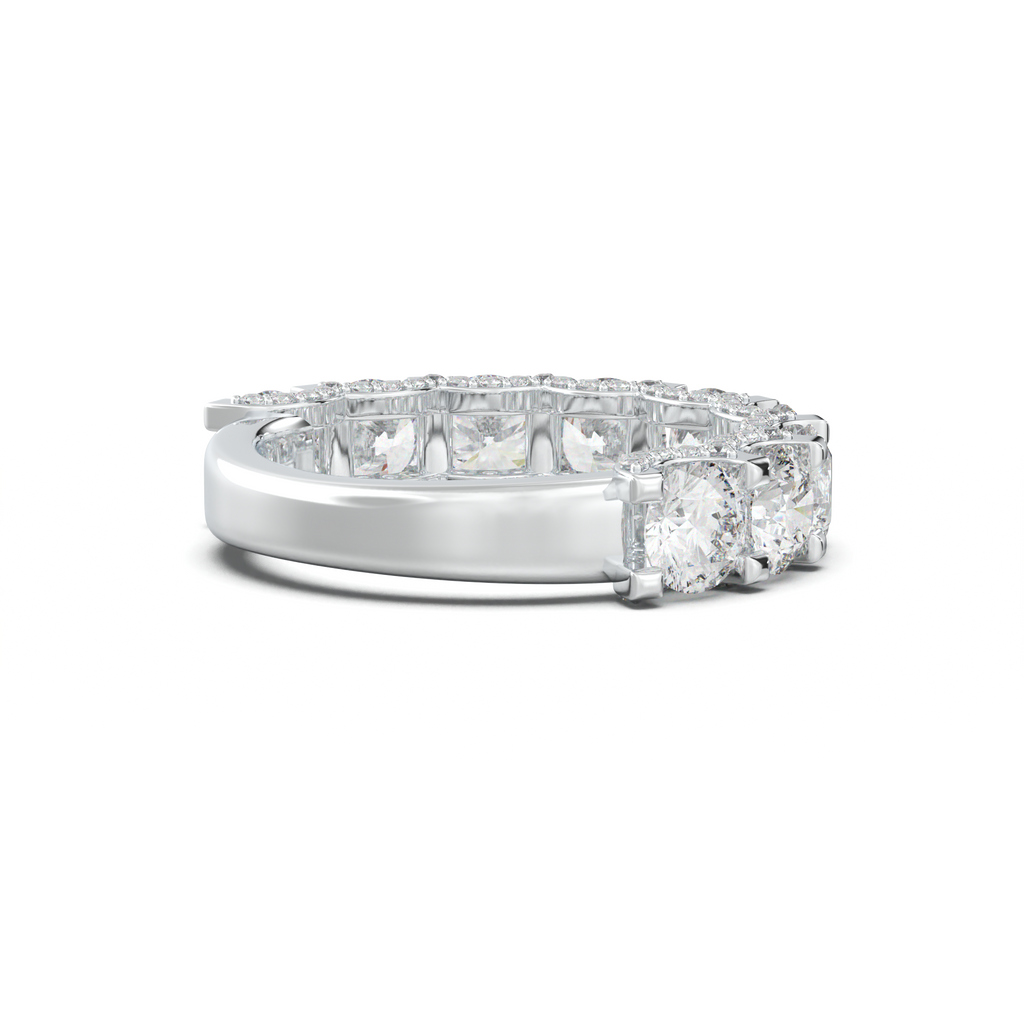 Round Diamond Pavé-Edge Wedding Band