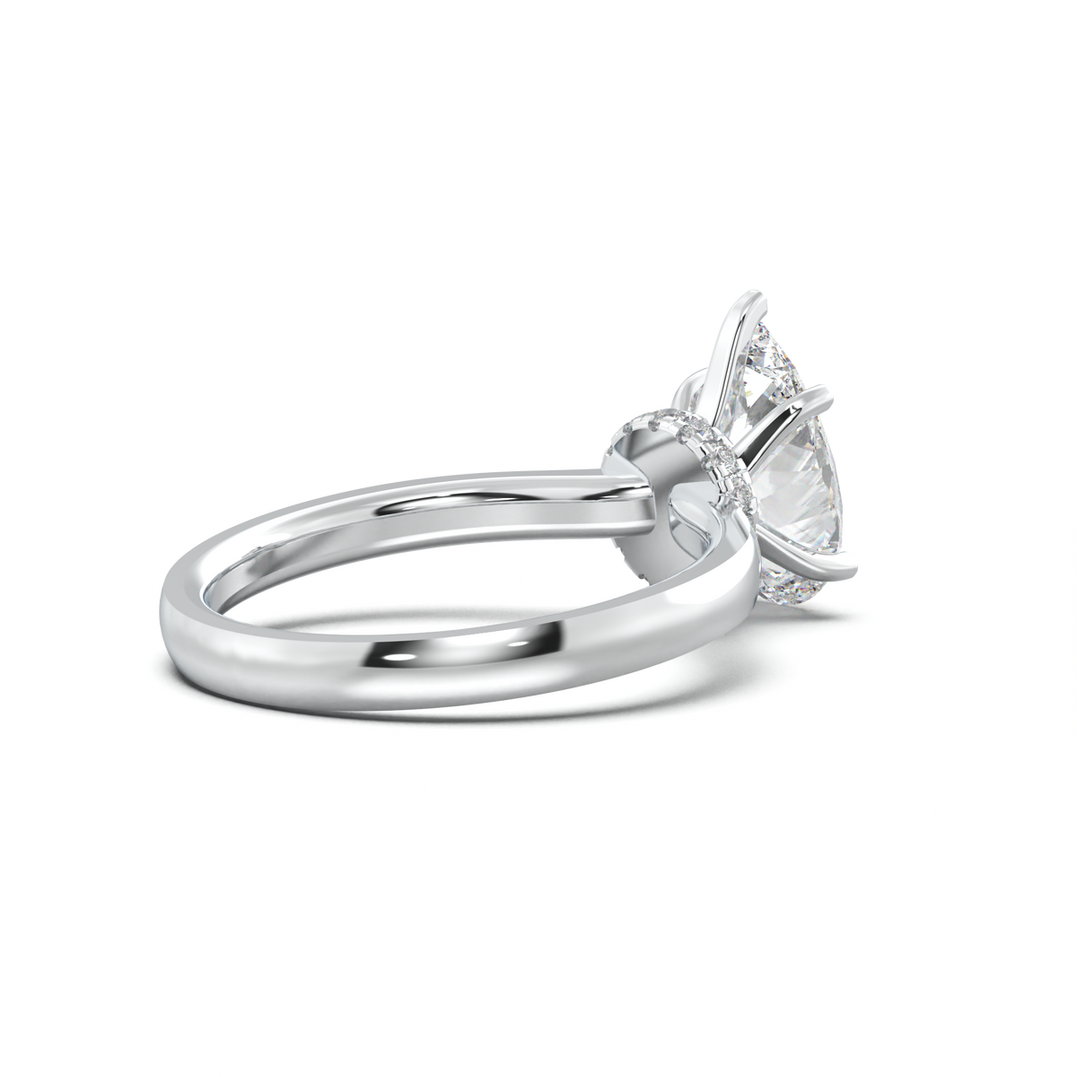 Pear Hidden Halo Engagement Ring