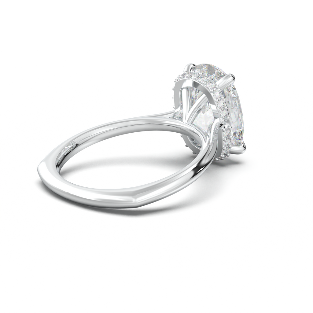 Cushion Hidden Halo Engagement Ring
