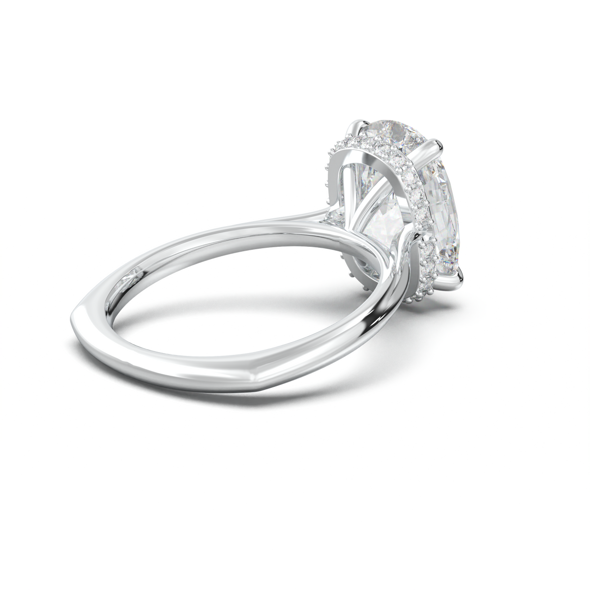 Cushion Hidden Halo Engagement Ring