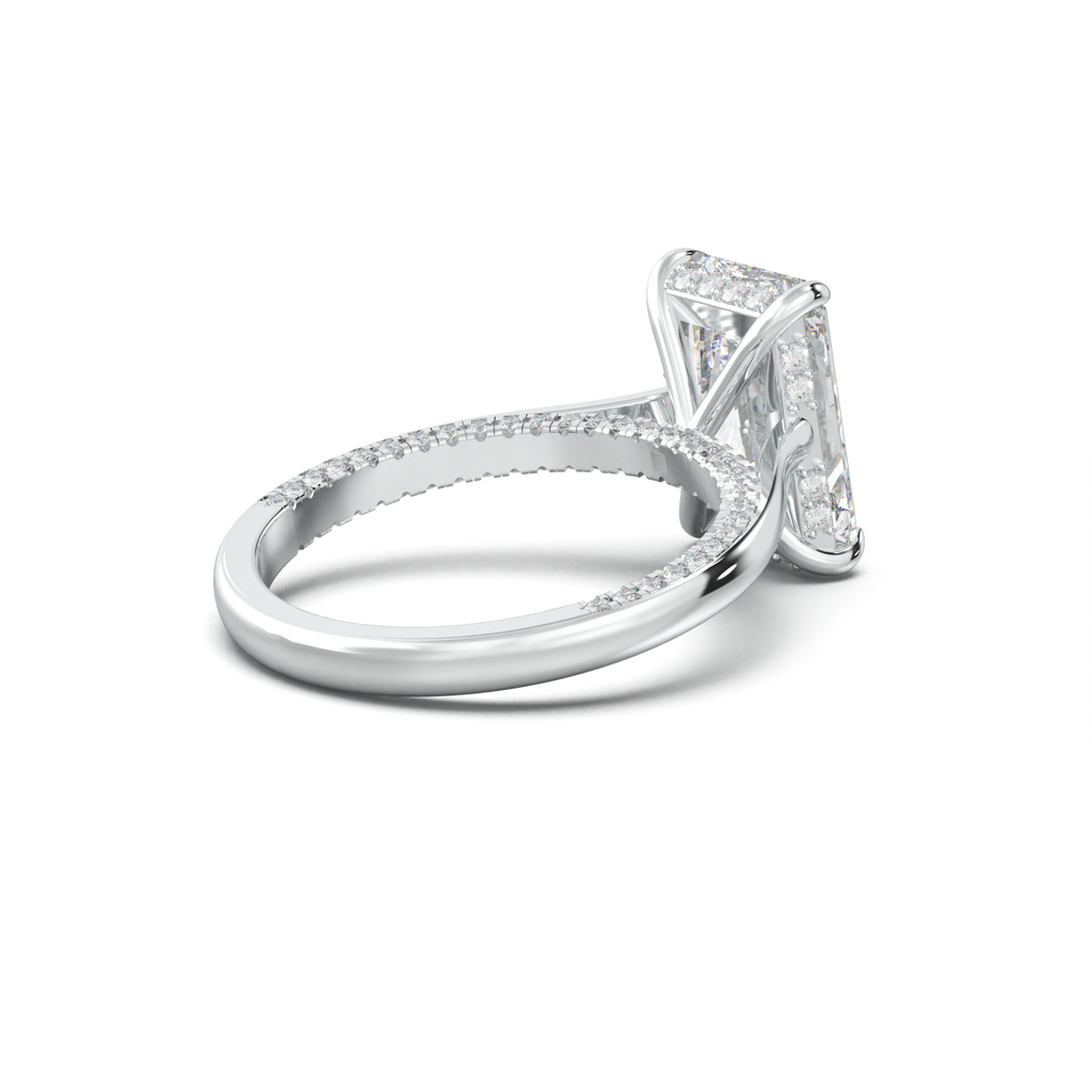 Radiant Pavé Hidden Halo Engagement Ring