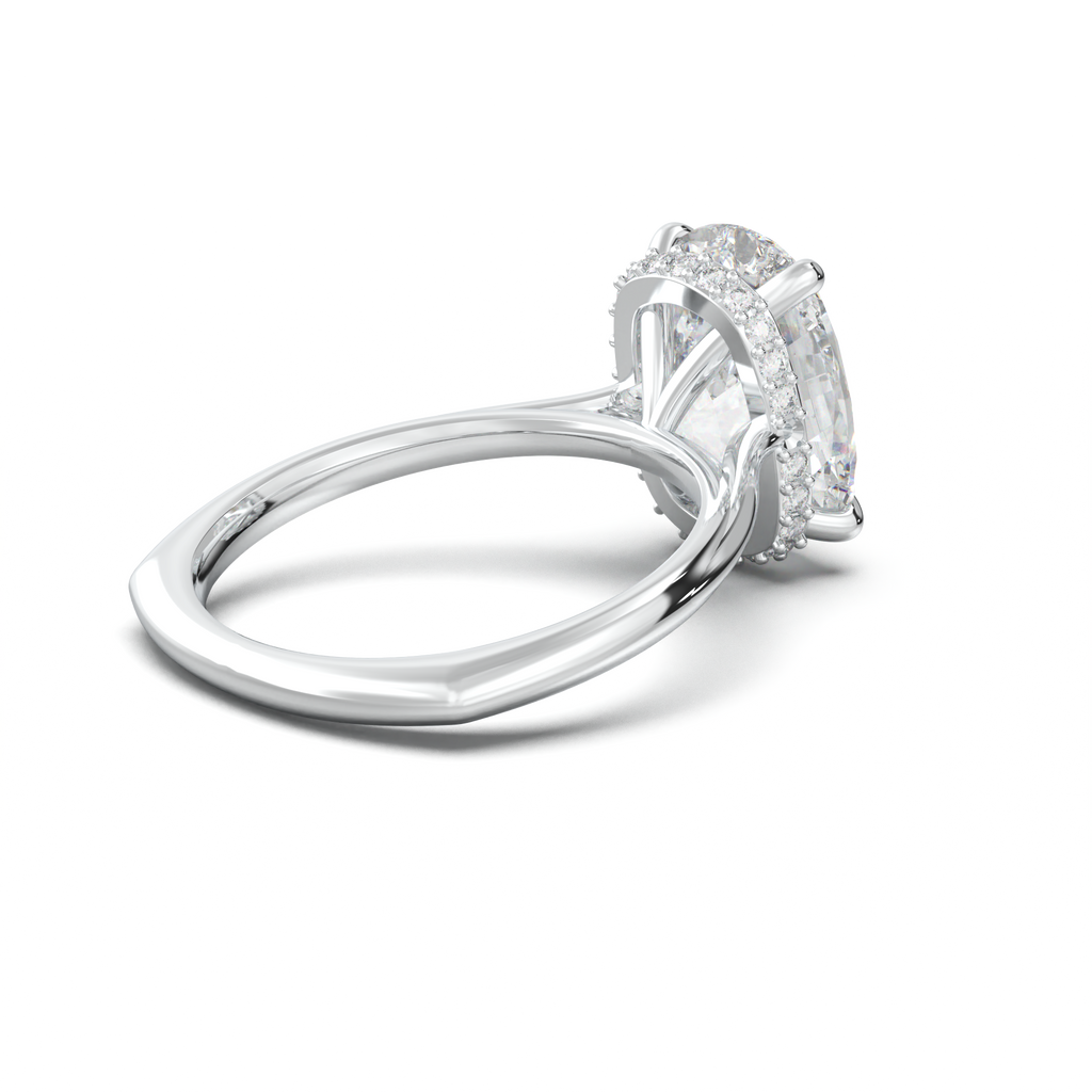Cushion Hidden Halo Engagement Ring