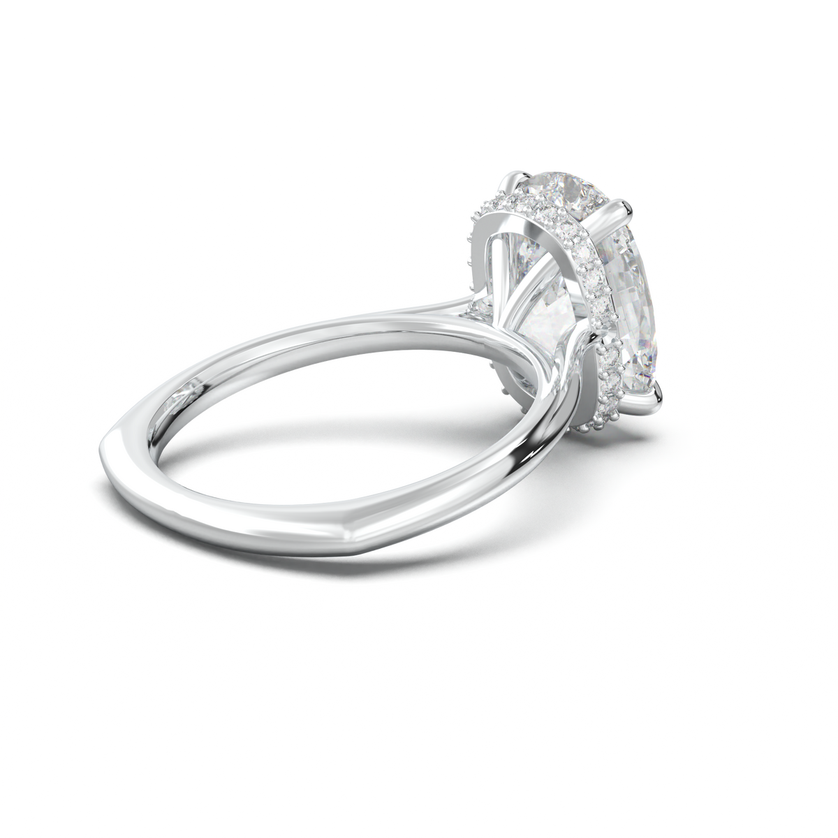 Cushion Hidden Halo Engagement Ring
