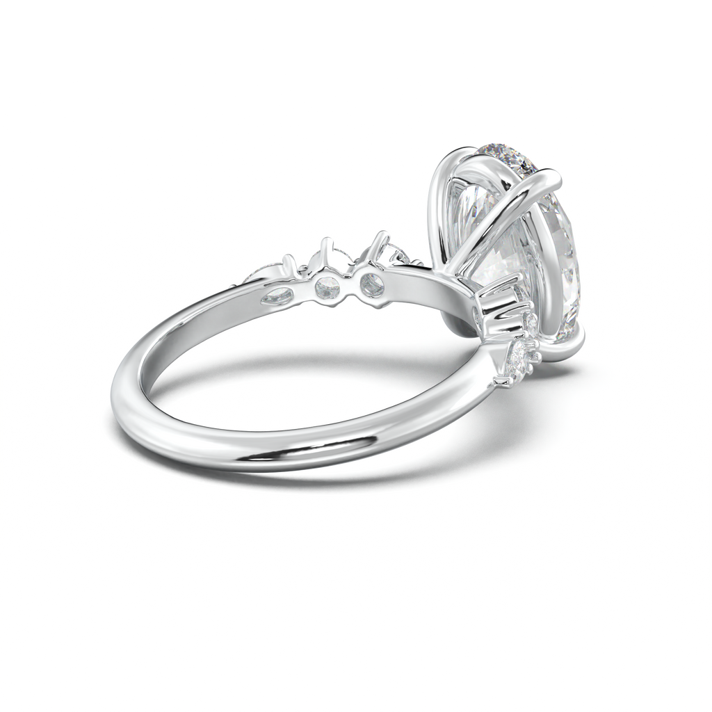 Oval Pear-Accent Engagement Ring