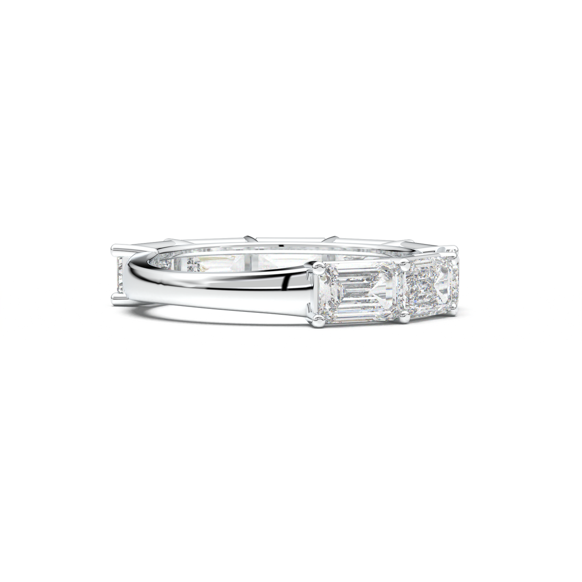 Emerald-Cut Six-Stone Wedding Band